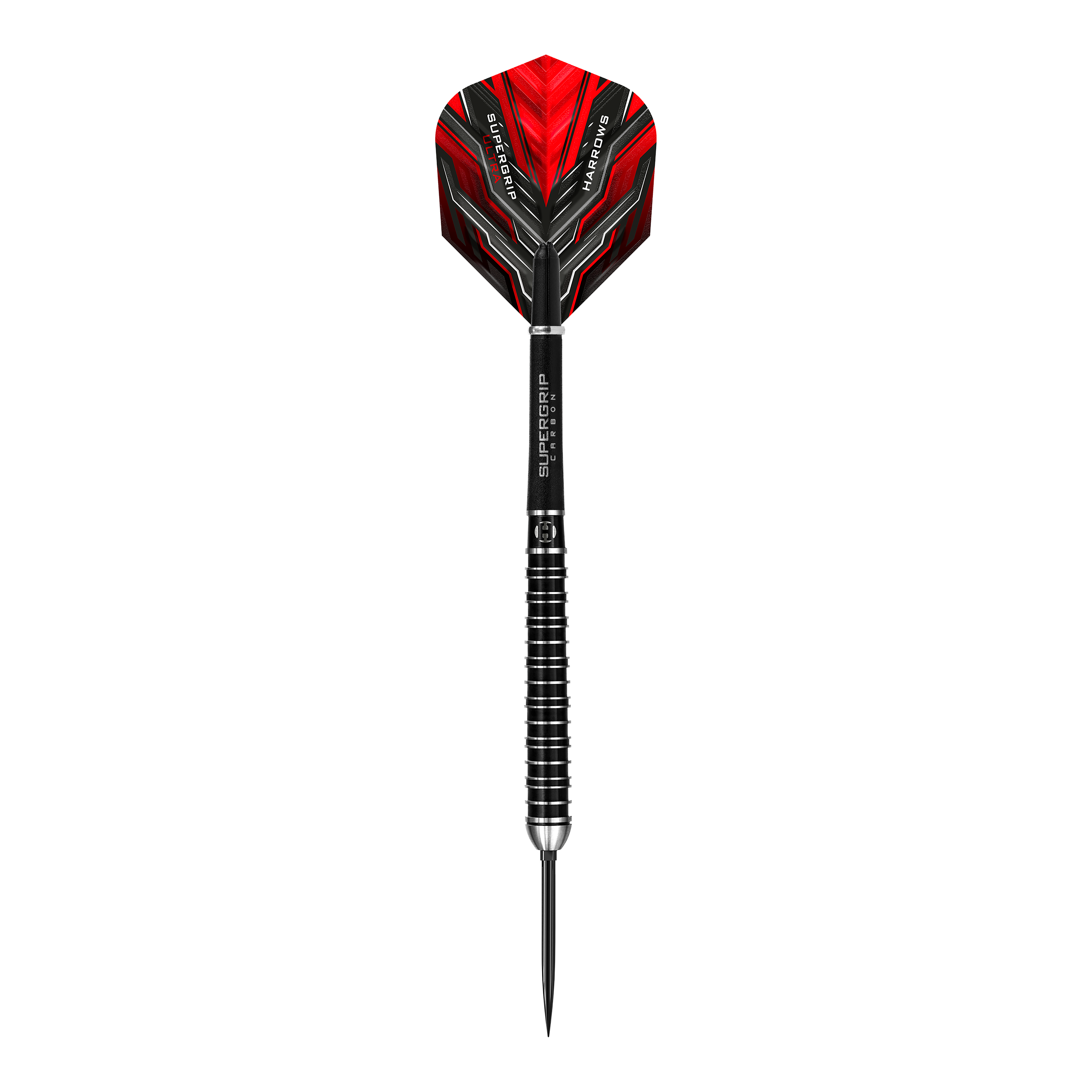 Lotki stalowe Harrows Supergrip Ultra Quick Point Das Produkt Harrows Supergrip Ultra Quick Point Steeldarts ist zu sehen. Die Oberfläche der Darts wird gezeigt.