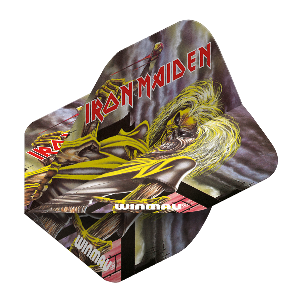 6905-223_Winmau_Rockstar_Legends_Iron_Maiden_Killers_Standard_Flights_2 Das Bild zeigt die Winmau Rockstar Legends Iron Maiden Killers Standard Flights. Auf den Flights ist ein auffälliges Cover-Artwork der Band Iron Maiden abgebildet.