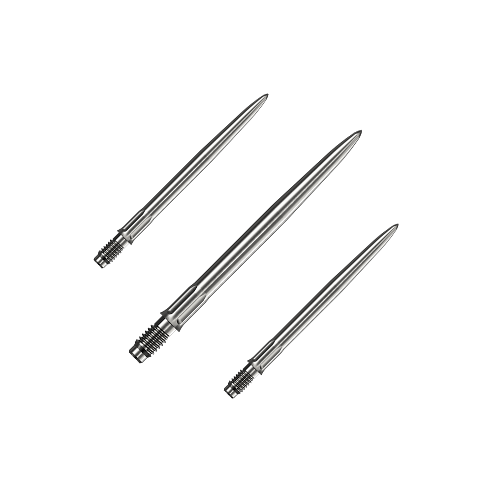 Końcówki do lotek Mission R2.5 Rapid Point SM1 – srebrne Ein Set silberner Dartspitzen ist abgebildet. Es sind Mission R25 Rapid Point SM1 Dartspitzen mit 30mm Länge.