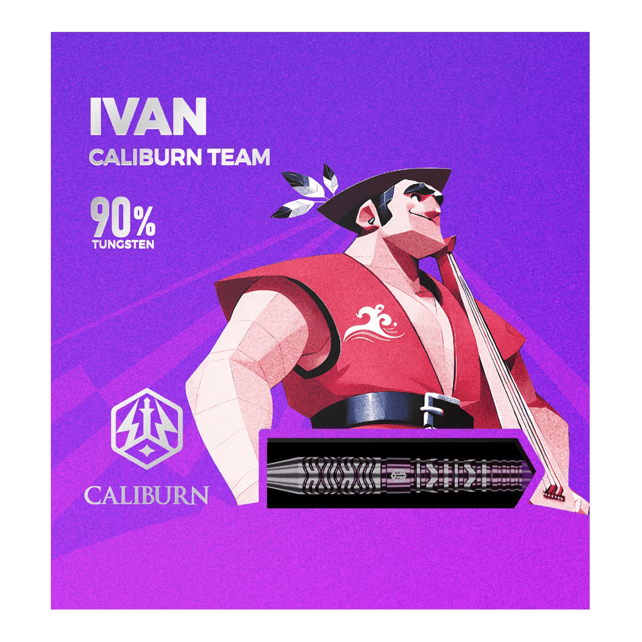 Stalowe lotki Caliburn Awakening Ivan Zu sehen sind die Caliburn Awakening Ivan Steeldarts. Diese Steeldarts sind bekannt für ihre Präzision.