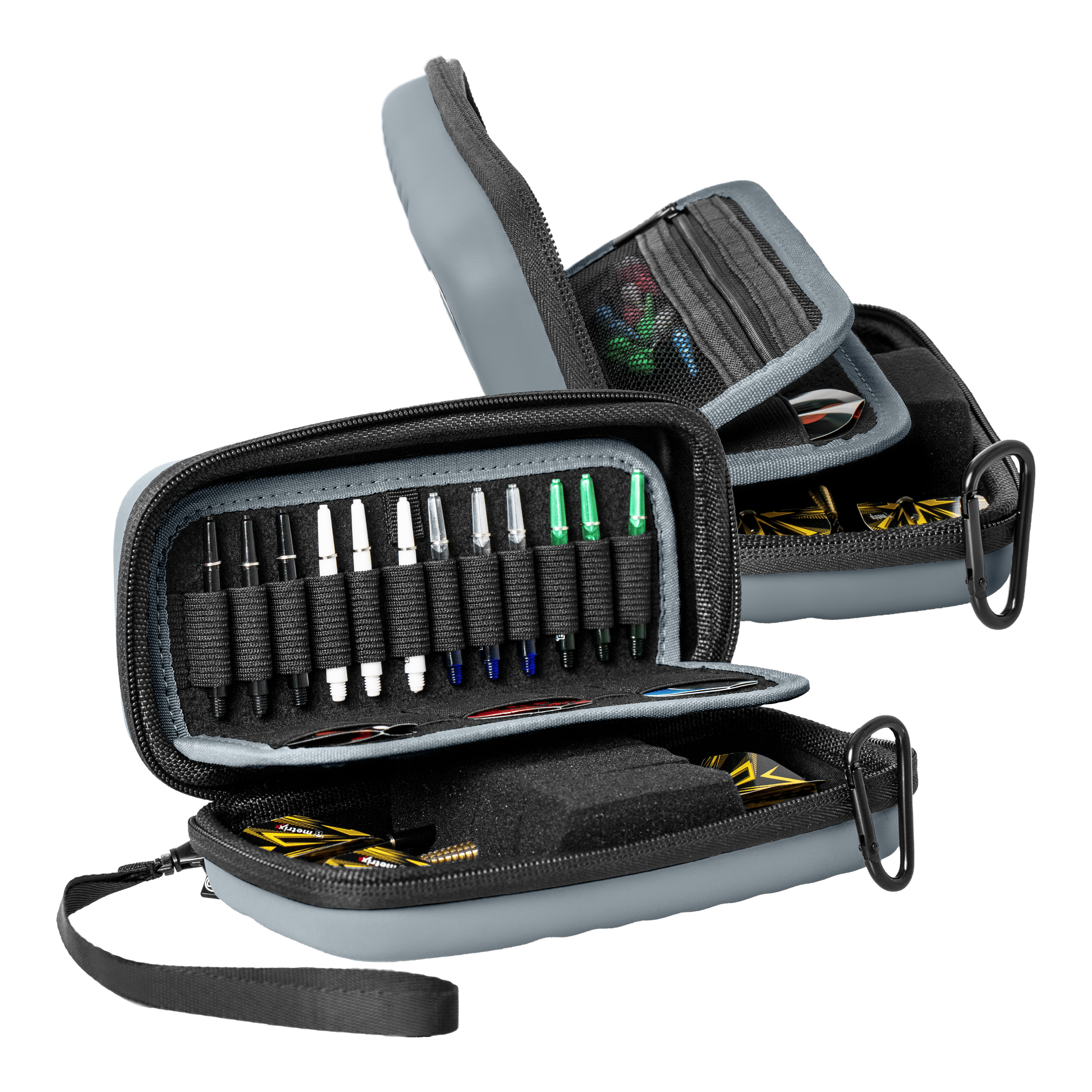 Etui na lotki Bulls Orbis S – szare Das Produkt Bulls Orbis S Dartcase - Grau ist auf dem Bild zu sehen. Es handelt sich um ein stabiles Dartcase für den sicheren Transport von Darts.