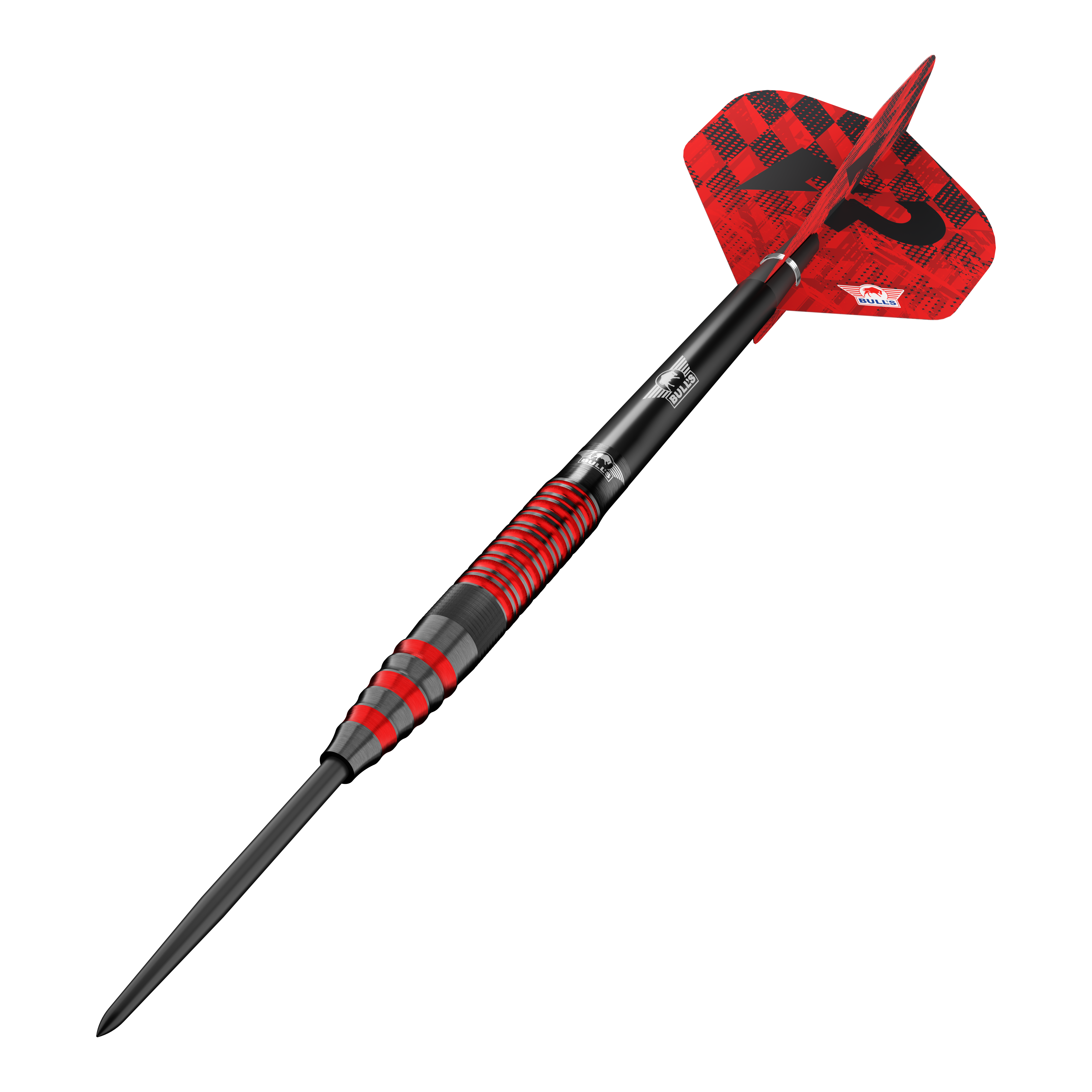 Bulls NL Florian Preis Steeldarts - 23g ist auf dem Bild dargestellt. Die Steeldarts werden aus einer zusätzlichen Ansicht präsentiert.