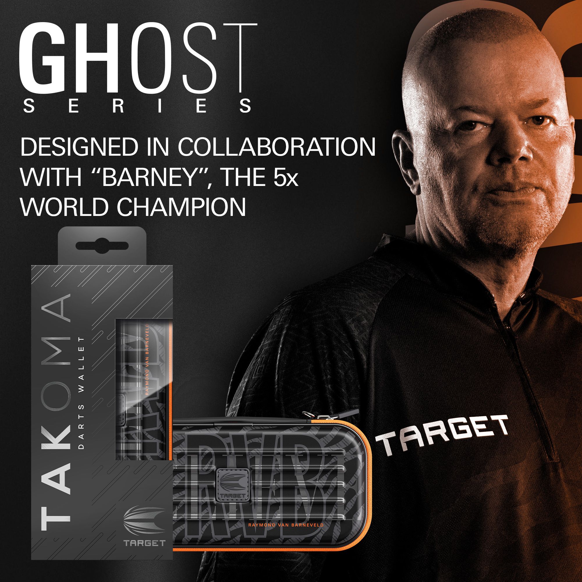 Pokrowiec na rzutki Takoma Ghost Series Raymond Van Barneveld Zu sehen ist das Takoma Ghost Series Raymond Van Barneveld Dartcase. Es ist ein stabiles Etui für Darts, inspiriert von Raymond Van Barneveld.