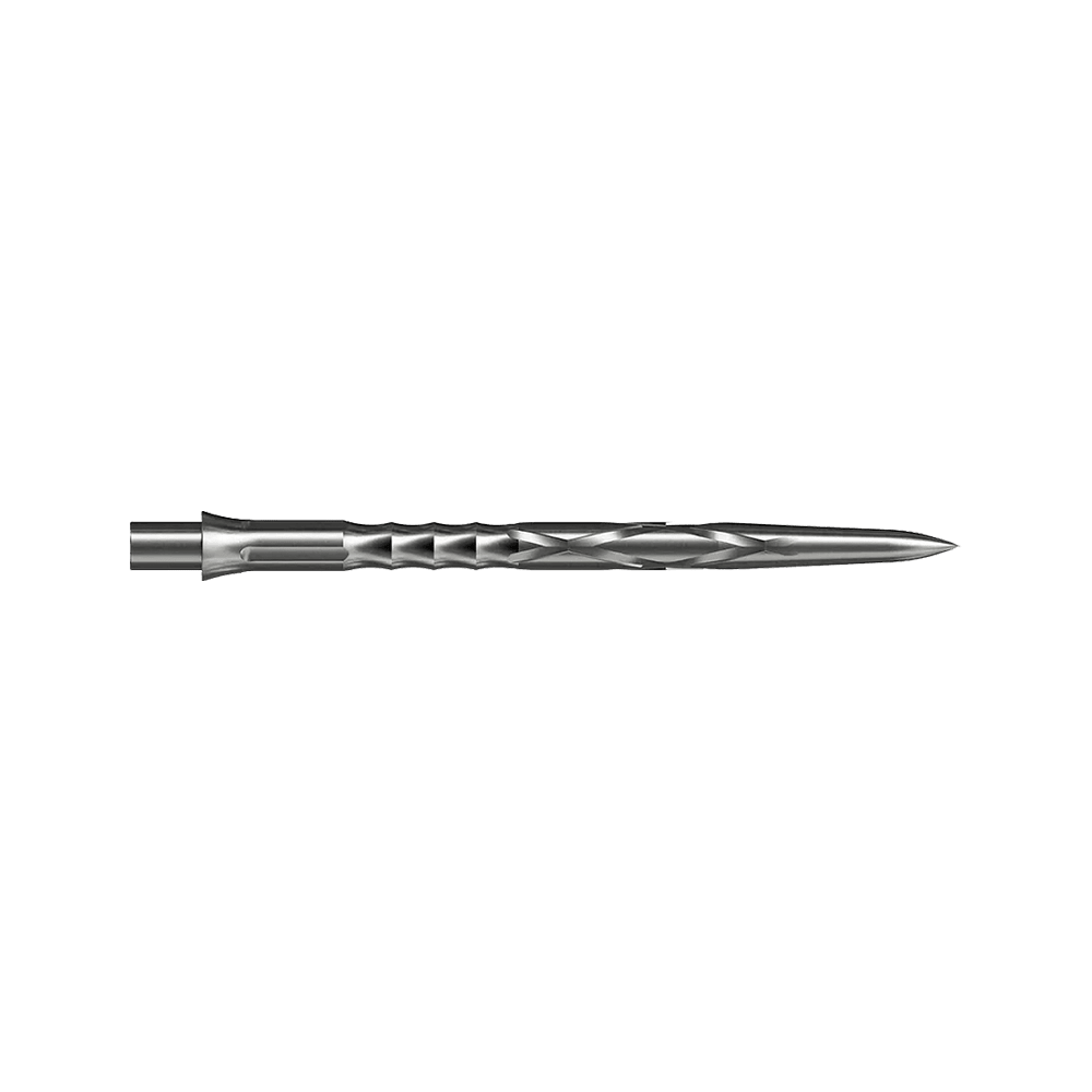 Stalowe groty do lotek Caliburn System - HAN G2 - Srebrne Gezeigt wird eine silberne Steeldartspitze Caliburn Evo System HAN G2 in 36 mm Länge. Die Spitze ist für Steeldarts gedacht.