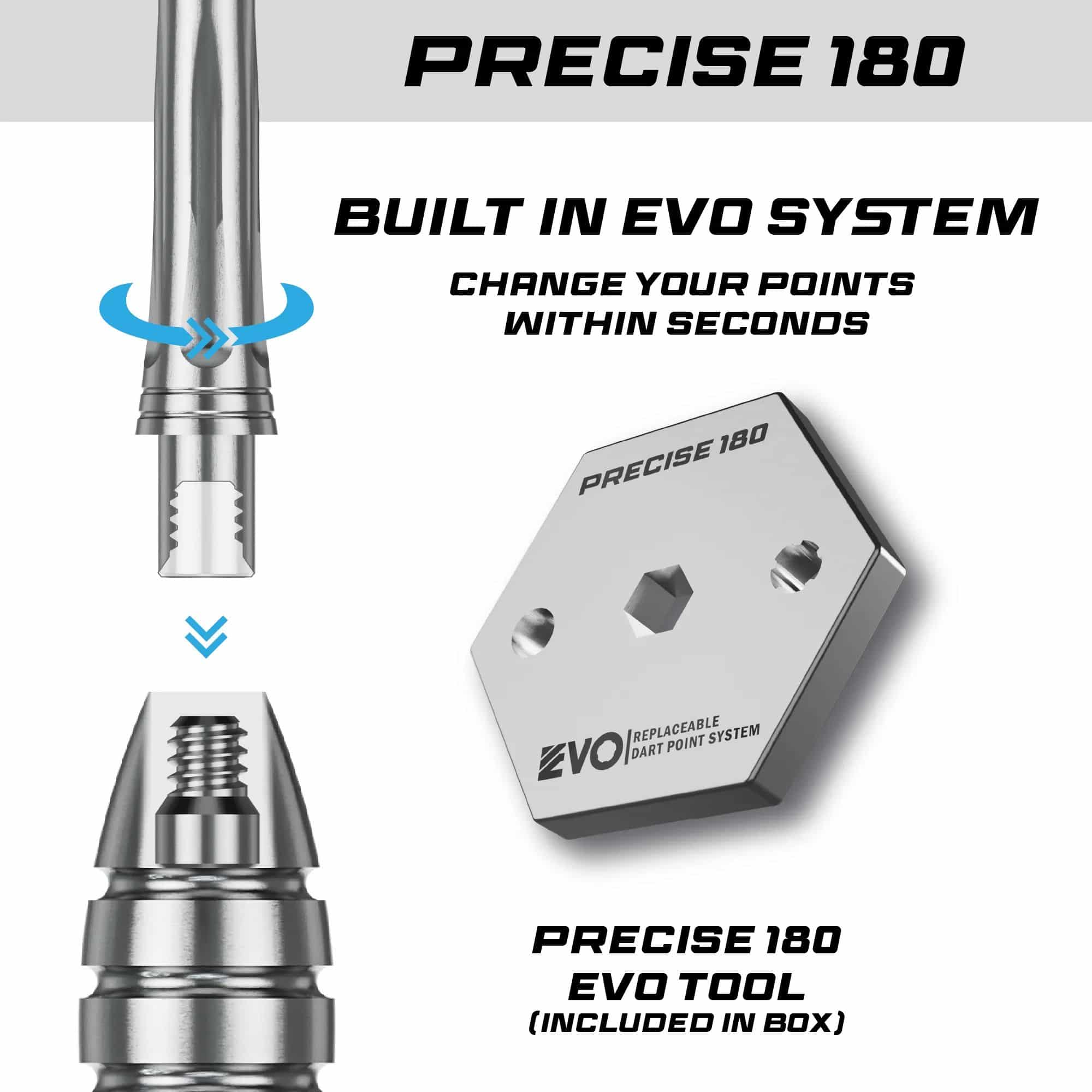 Precise 180 Ricardo Pietreczko GEN1 steel darts Precise 180 Ricardo Pietreczko GEN1 Steeldarts sind auf diesem Bild abgebildet. Diese Steeldarts sind optimal für präzises Werfen.