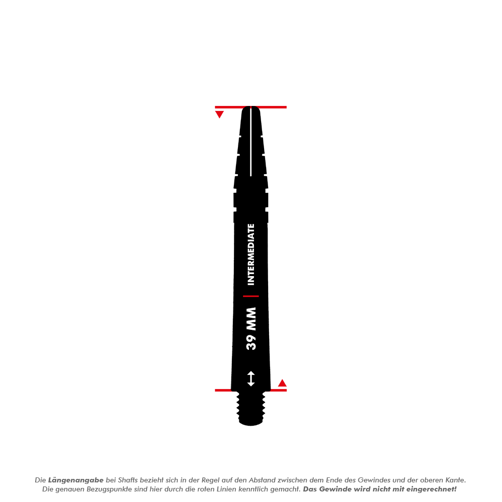 C799_Red_Dragon_Nitrotech_Shafts_5_39mm Das Bild zeigt einen Red Dragon Nitrotech Shaft in Blau-Gold mit einer Länge von 39 mm. Die Länge wird vom Ende des Gewindes bis zur oberen Kante gemessen, das Gewinde ist nicht mitgerechnet.