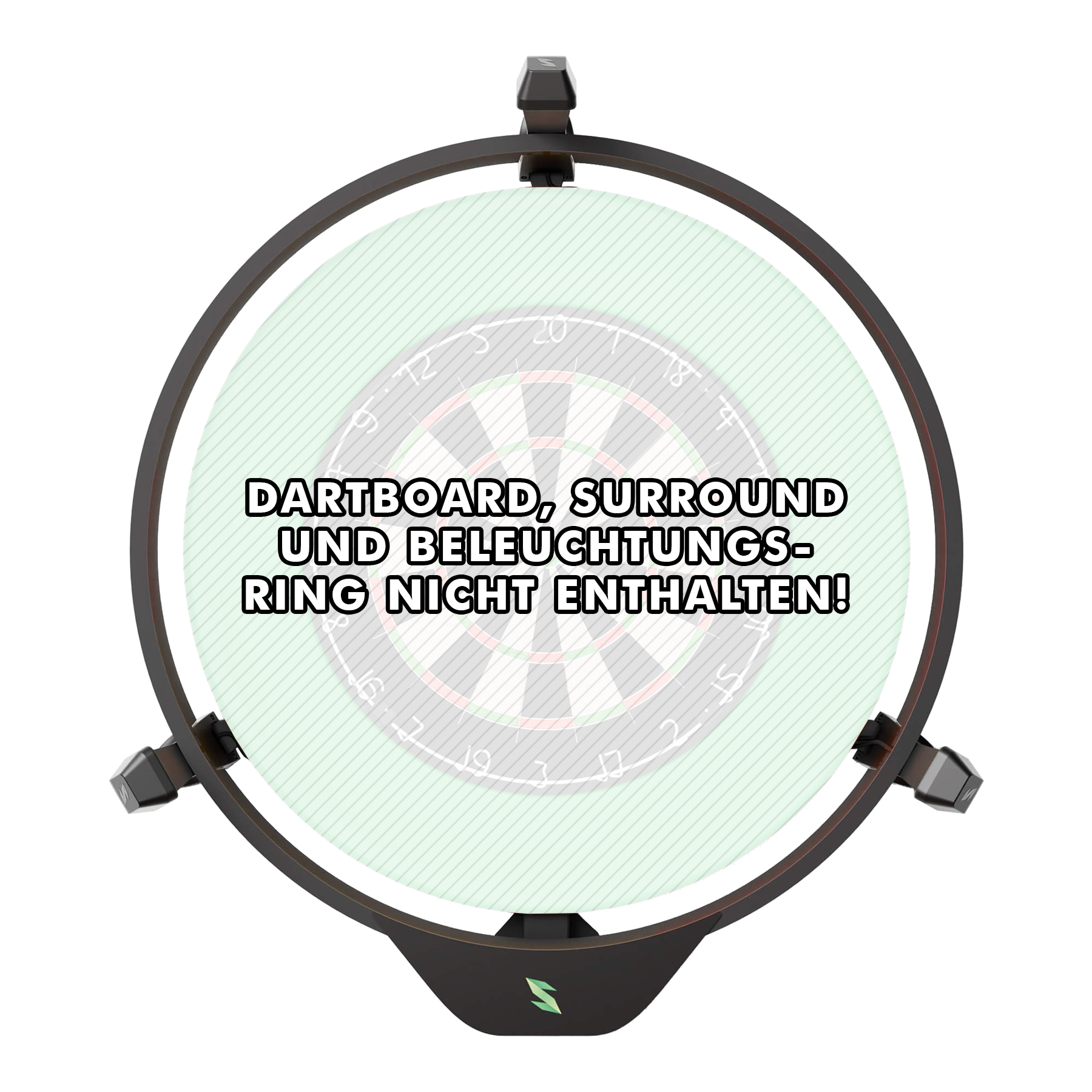 Elektroniczny system autopunktacji Scolia Home 2 2026 Das Bild zeigt das Produkt "Scolia Home 2 Electronic Score System", das an einem Dartboard angebracht ist. Auf dem Bild steht geschrieben, dass Dartboard, Surround und Beleuchtungsring nicht enthalten sind.