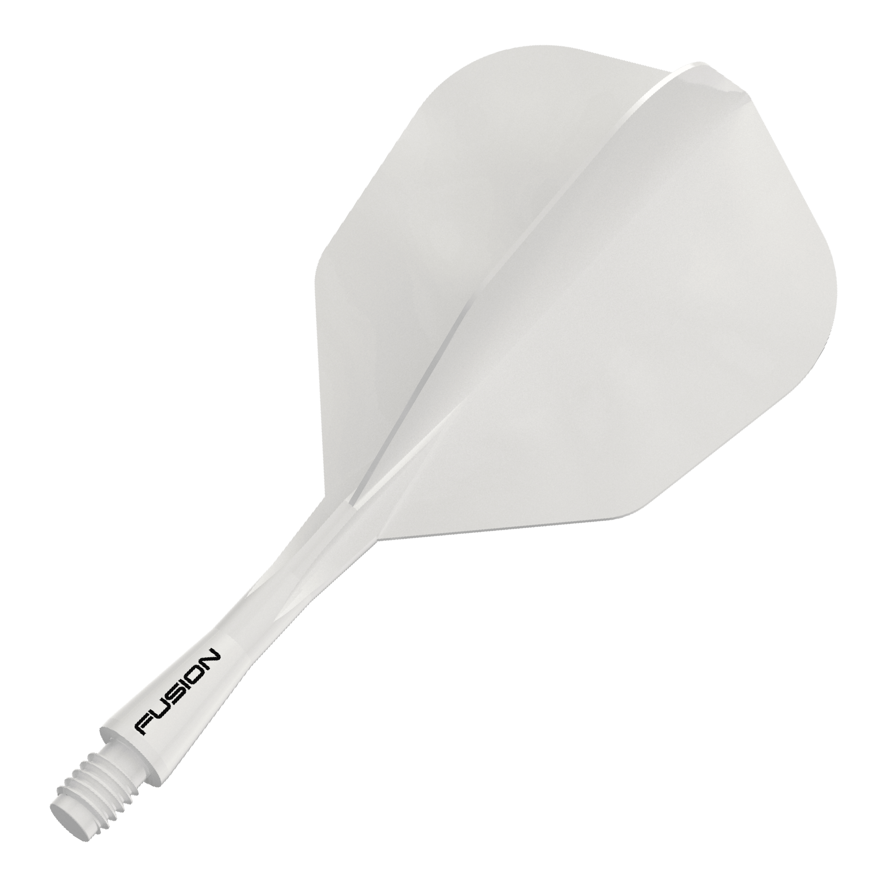 Winmau Fusion Flight Shaft System nr 6 Solid White Das Bild zeigt das Winmau Fusion Flight Shaft System No6 in Weiß, 22mm. Abgebildet ist vermutlich ein Dart-Zubehörteil.