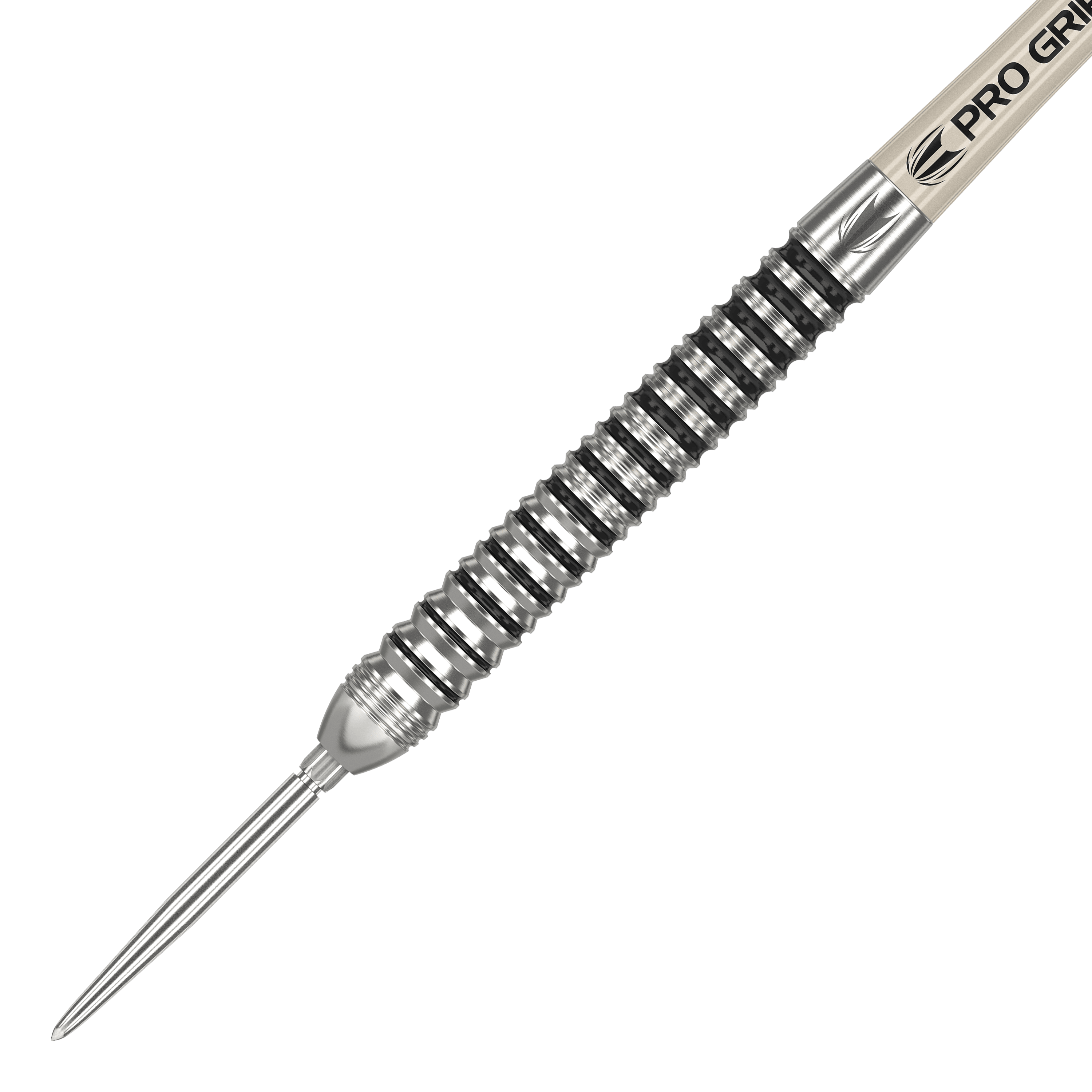 Stalowe lotki Target EXO SP01 Swiss Point Das Bild zeigt einen Target EXO SP01 Swiss Point Steeldart. Der Dart hat ein silbernes, geriffeltes Barrel und eine spitze Stahlspitze.