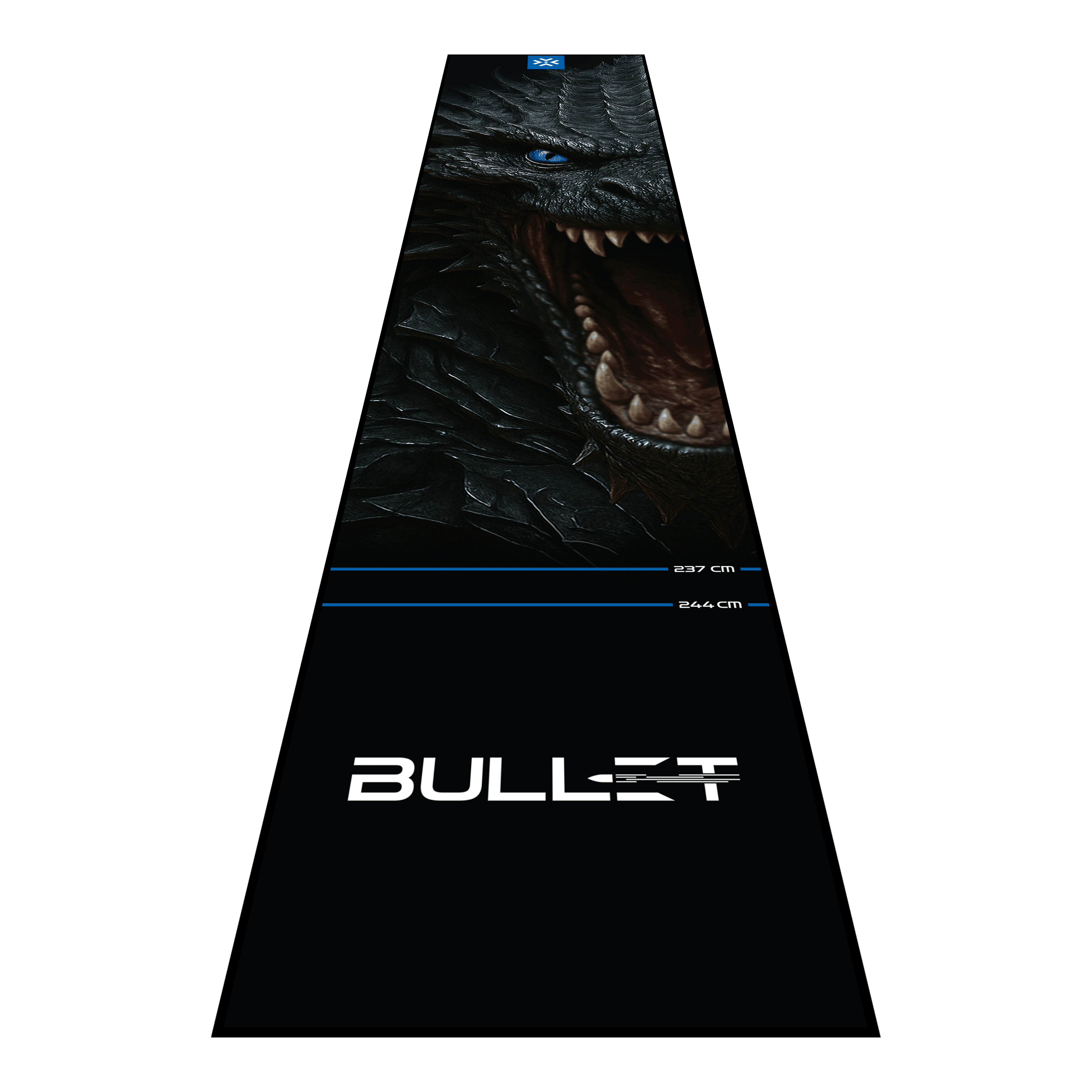 Mata do rzutek Bullet Hydra Die Bullet Hydra Dartmatte wird hier präsentiert. Diese Dartmatte schützt den Fußboden und erleichtert das richtige Platzieren des Spielers.