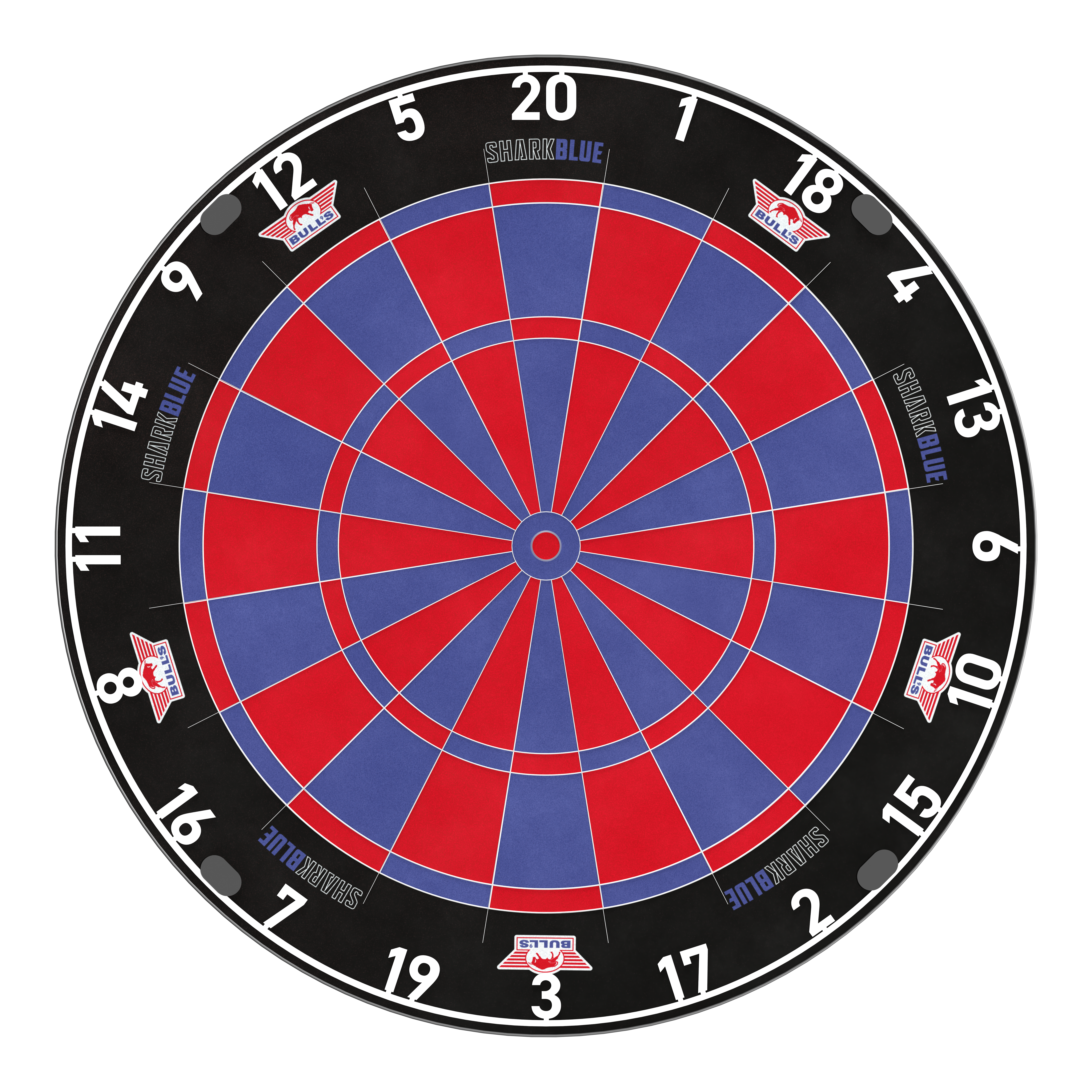 Stalowa tarcza do darta Bulls NL Shark Blue Pro Das Bulls NL Shark Blue Pro Steeldartboard wird im Ganzen gezeigt. Die Markierungen und Details sind klar zu erkennen.