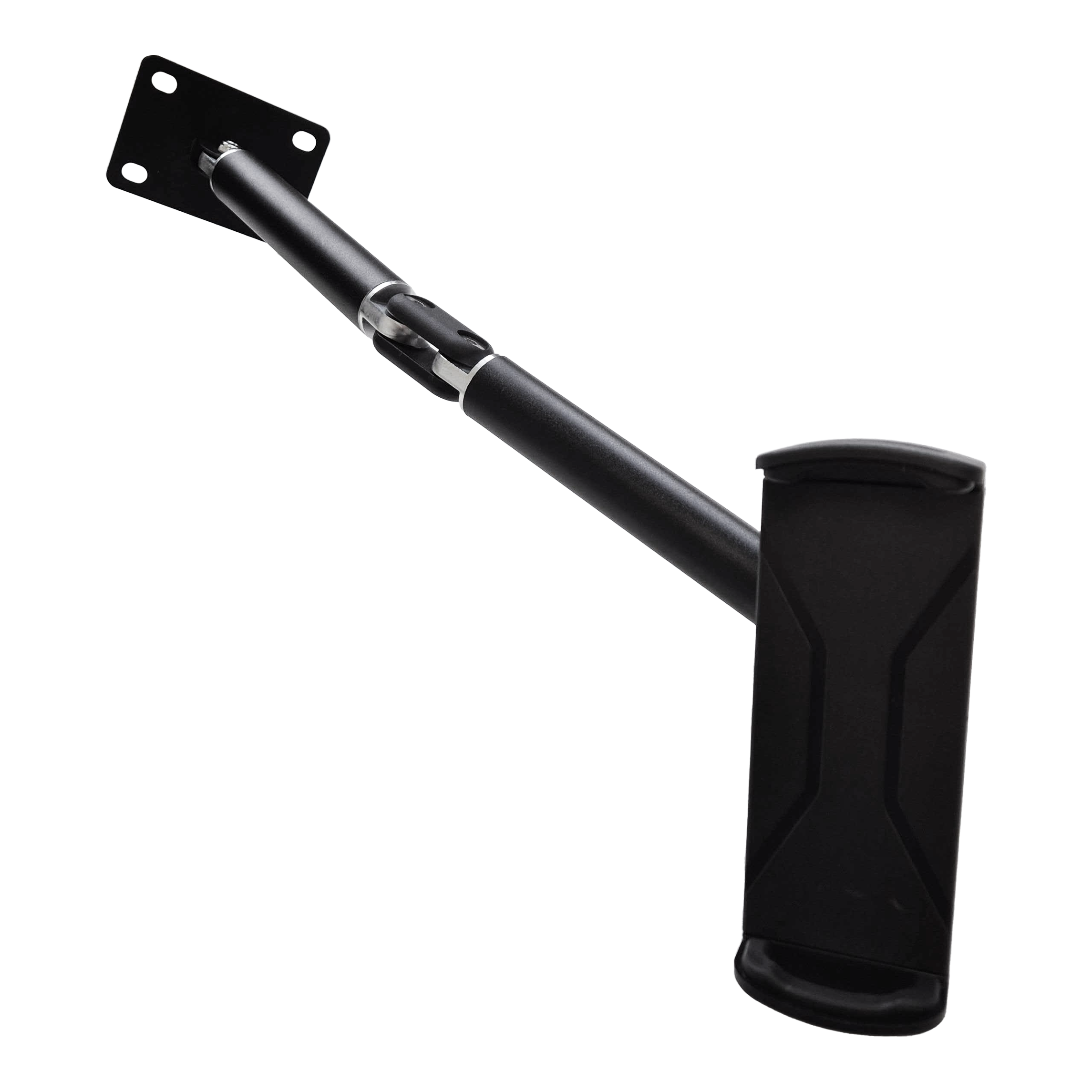 Uchwyt ścienny do tabletu McDart TABFlex z elastycznym ramieniem Die Abbildung zeigt die McDart TABFlex Tablet-Wandhalterung mit flexiblem Arm. Diese Halterung ist schwarz und lässt sich an der Wand befestigen, um ein Tablet sicher zu halten.