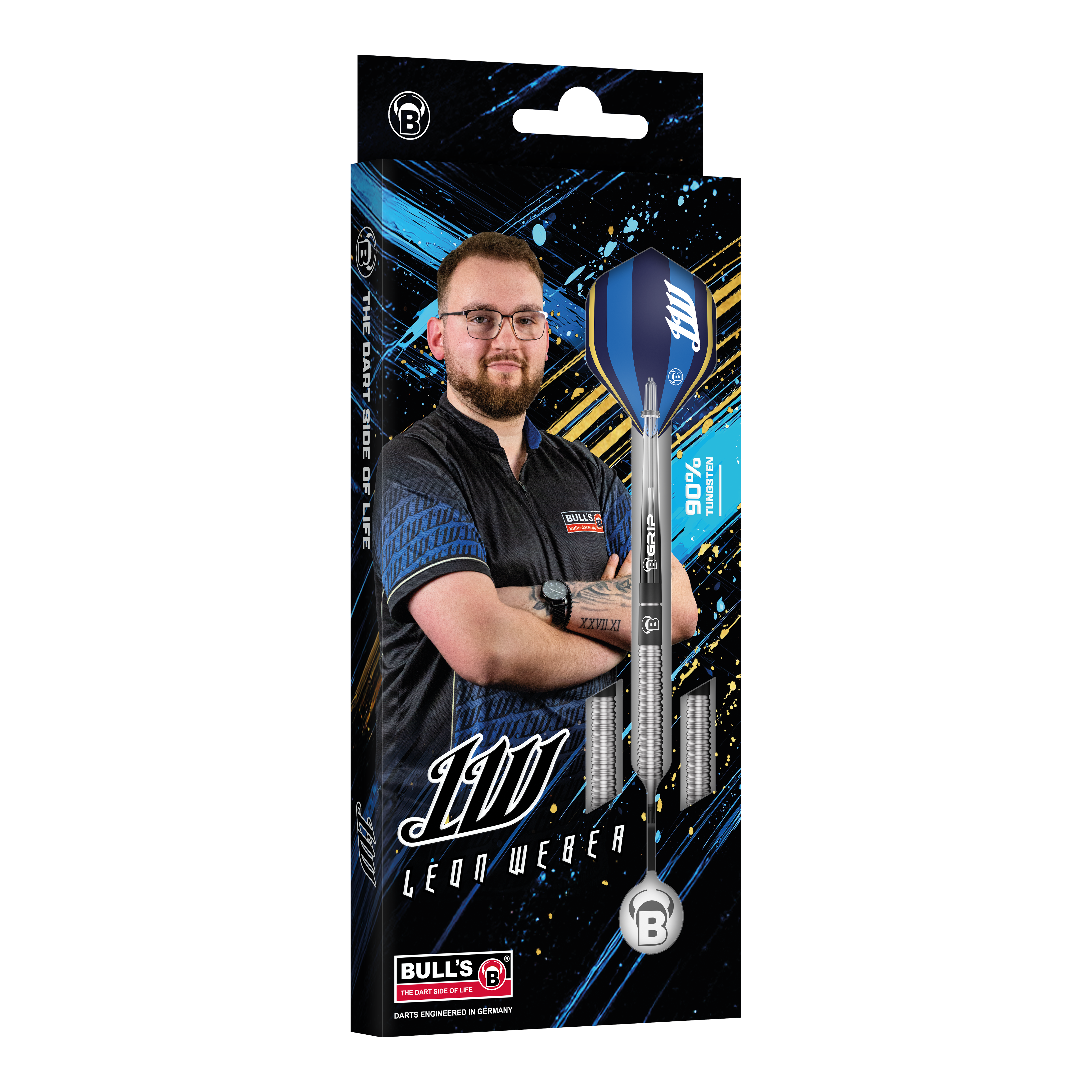 Bulls Leon Weber miękkie lotki - 22g Das Bild zeigt Bulls Leon Weber Softdarts mit 22 Gramm Gewicht. Die Darts sind speziell für Softdart-Spiele entwickelt.