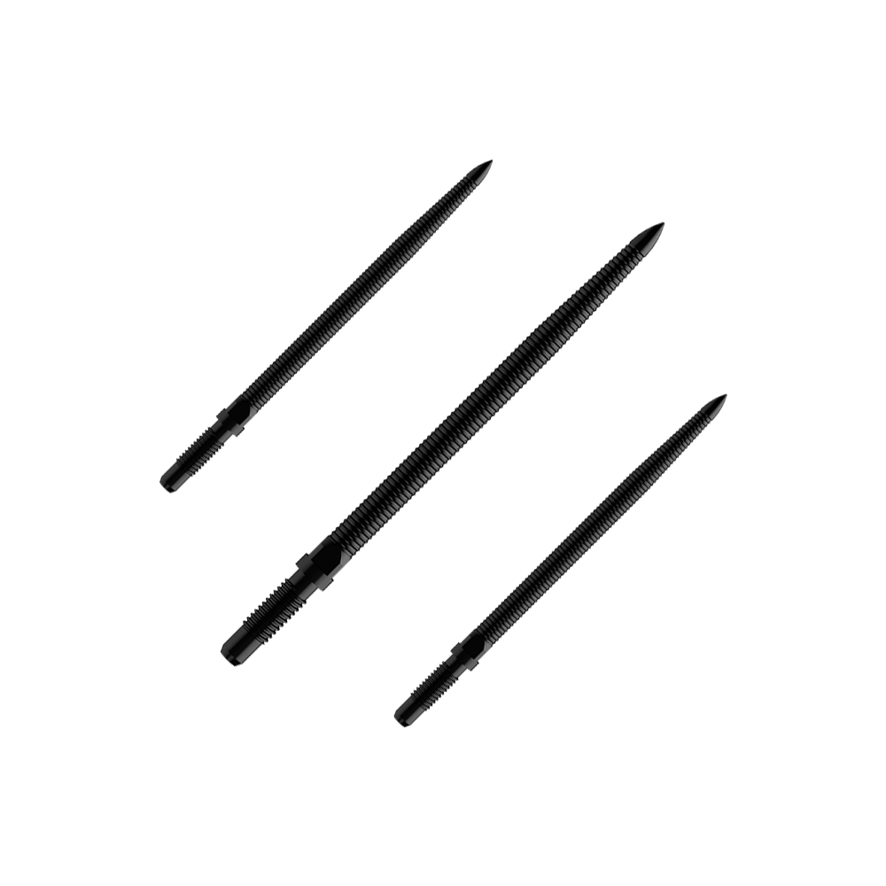 Końcówki do rzutek Bulls NL Convertible Point - Micro Grip - czarne Abgebildet ist ein Set von Dartspitzen mit MicroGrip und schwarzer Farbe. Der Dateiname lautet BU57704_BullsNL_Convertible_Points_MicroGrip_Schwarz_32mm_1Set.