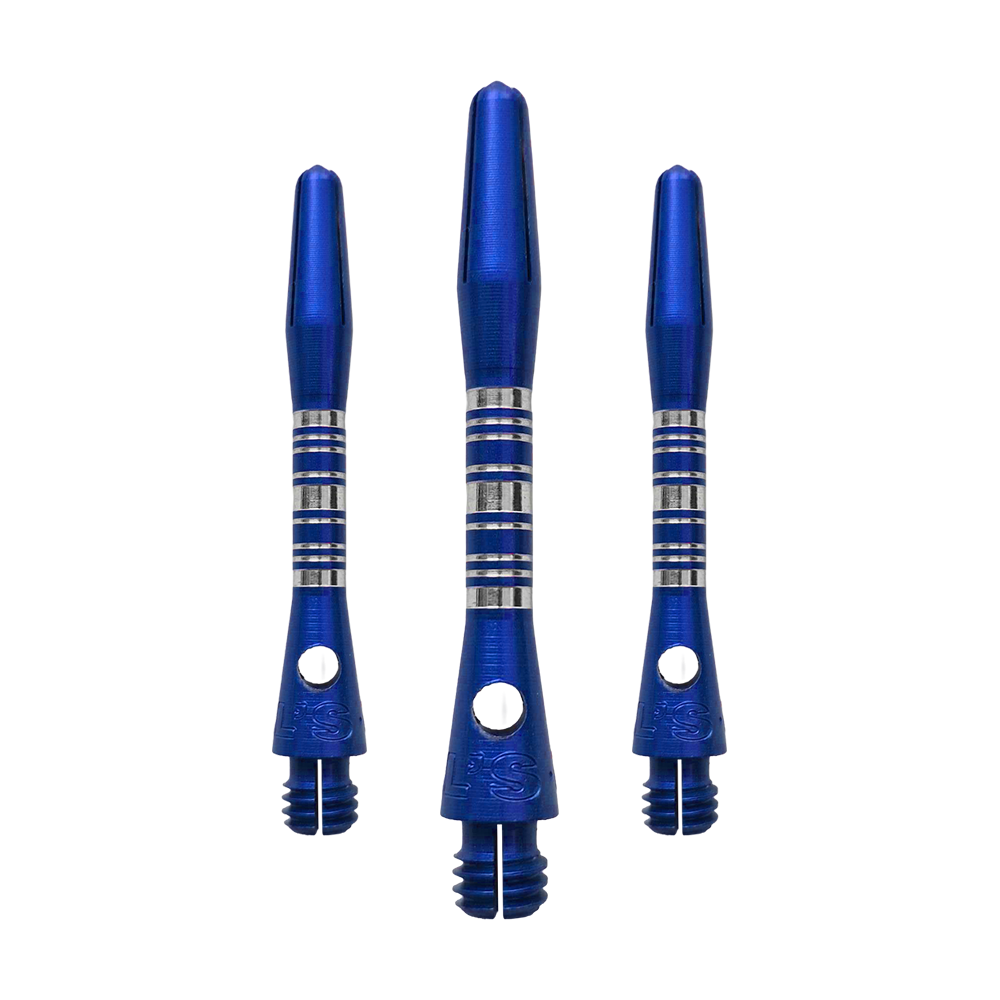 Wałki aluminiowe Bulls NL Supra - niebieskie - 34 mm Das Bild zeigt ein Set Bulls NL Supra Aluminium Shafts in Blau mit 34 mm Länge. Die Schäfte sind aus Aluminium gefertigt und bieten eine hohe Qualität.