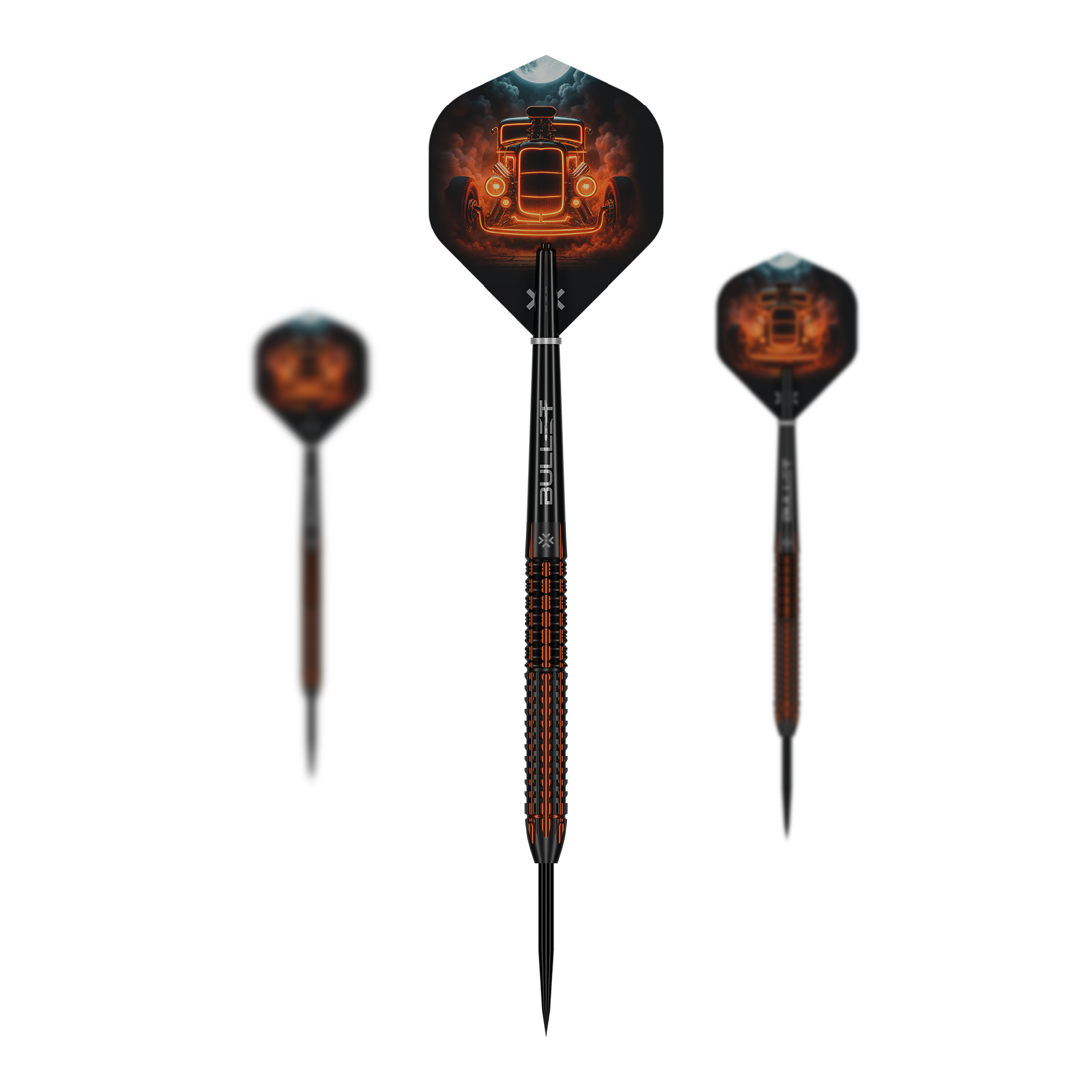 Stalowe rzutki Bullet Hotrod Auf dem Bild sind Bullet Hotrod Steeldarts zu sehen. Die Steeldarts wurden für Präzision und Leistung im Dartspiel entwickelt.
