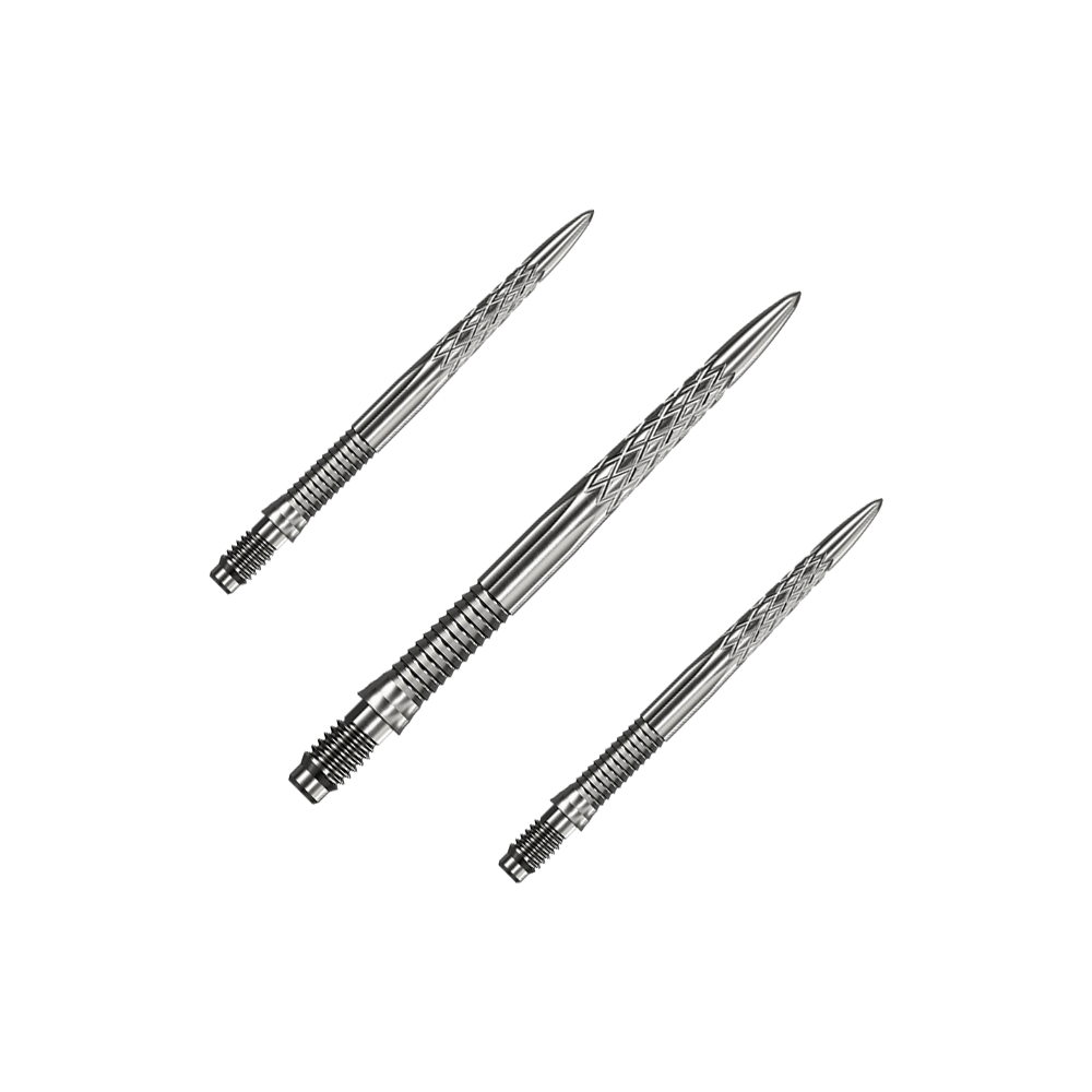 Końcówki do lotek Mission R2.5 Rapid Point DSX – srebrne Das Bild zeigt Mission R25 Rapid Point DSX Dartspitzen in Silber mit einer Länge von 30mm, als Set verpackt. Die Dartspitzen sind speziell für den Dartsport entwickelt.