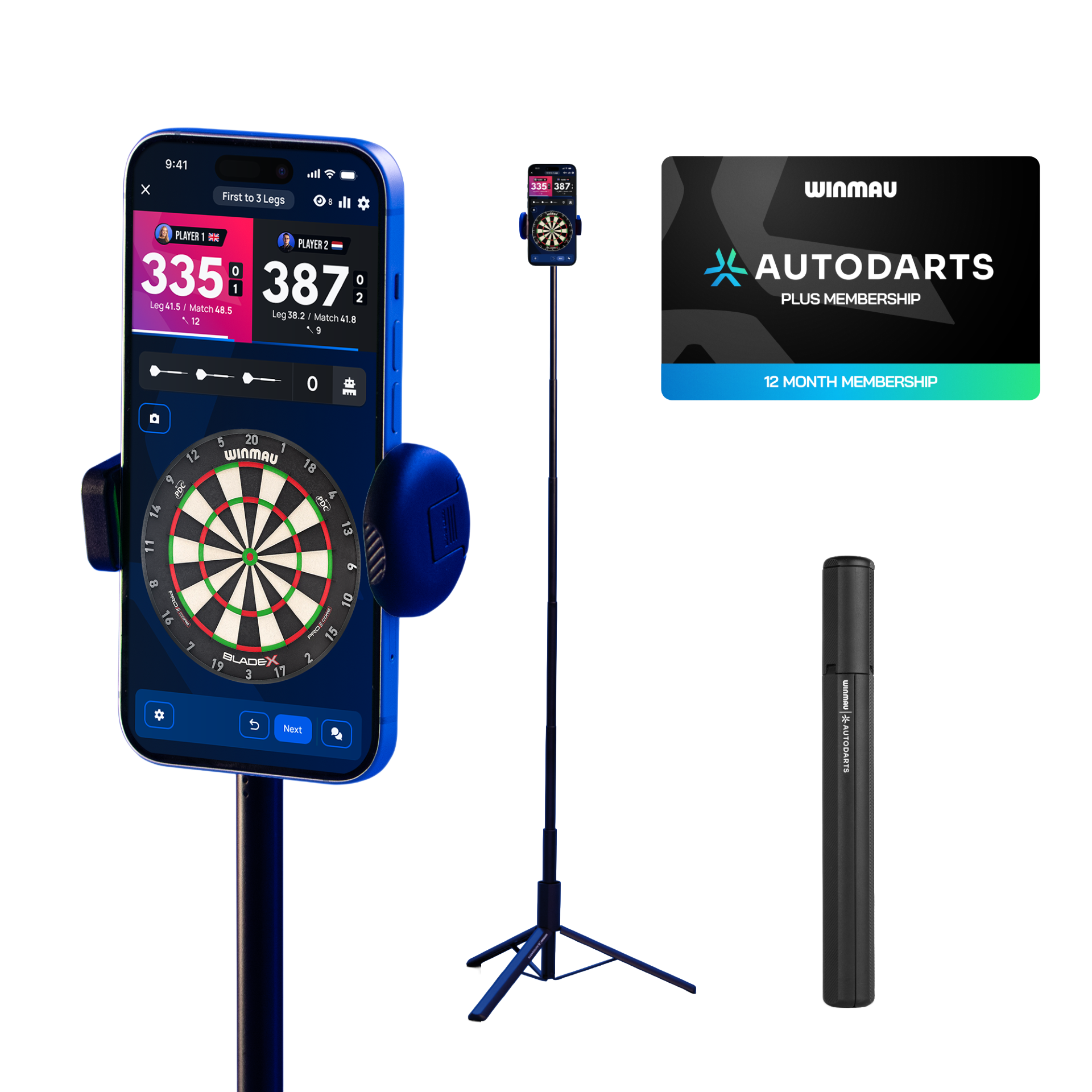 Podstawka pod urządzenie Winmau i 12-miesięczny pakiet członkostwa Das Foto zeigt das Winmau Device Stand & 12 Monate Membership Bundle. Das Bundle enthält einen Gerätehalter und eine Jahresmitgliedschaft.
