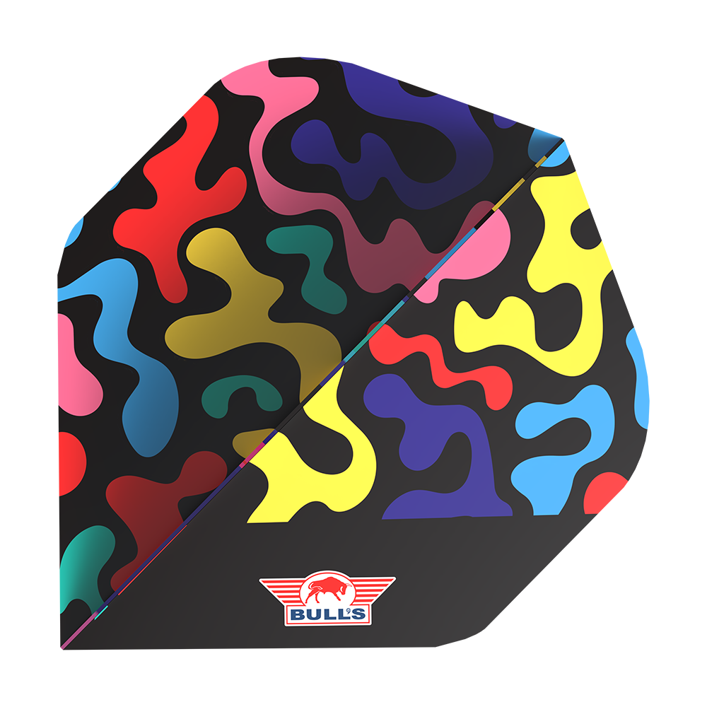 Gracz Bulls NL Ricky Evans nr 2 Standard Flights Das Bild zeigt Bulls NL Player Ricky Evans No2 Standard Flights. Mehrere Flights für Darts sind präsentiert.