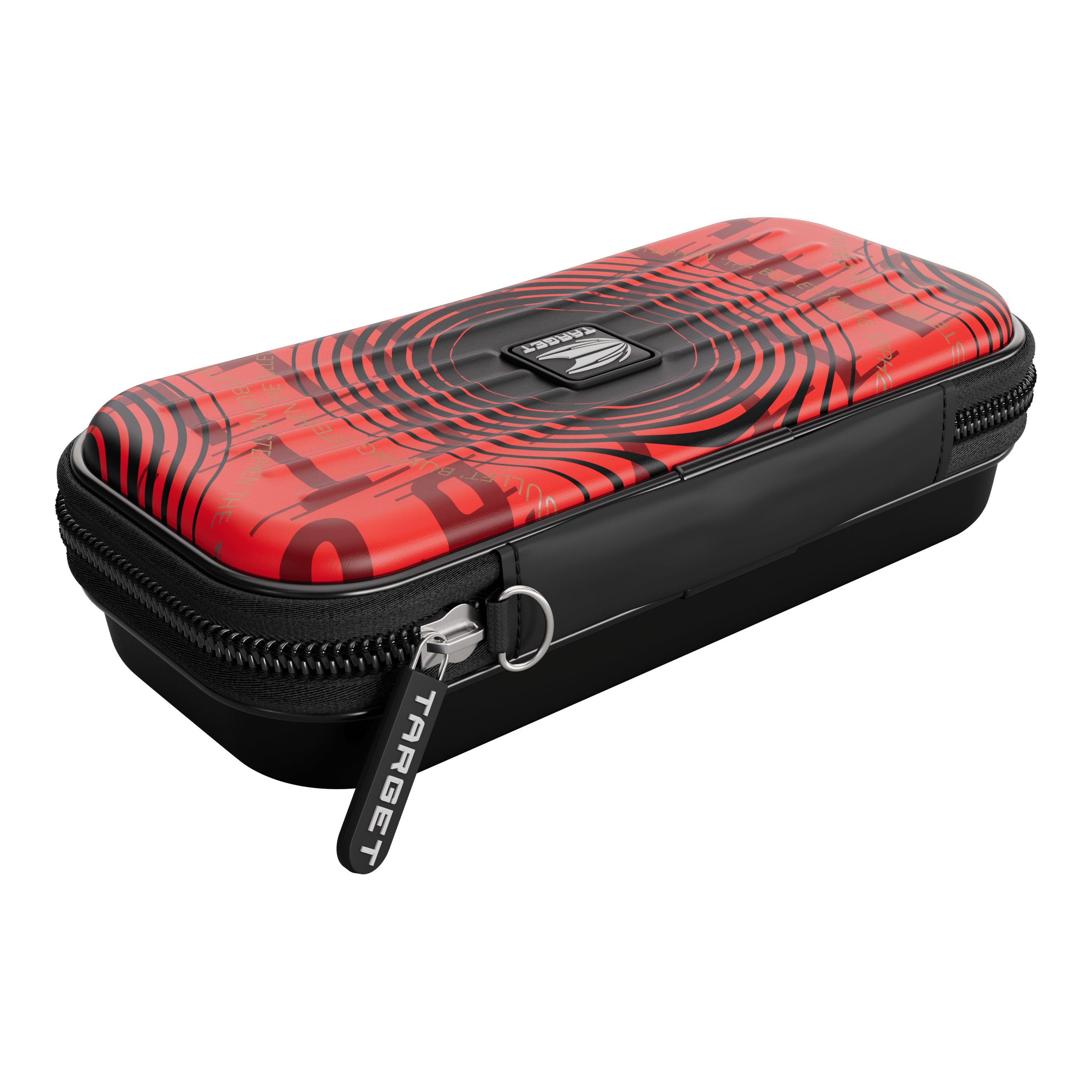 Etui na lotki Target Takoma Stephen Bunting Das Bild zeigt das Produkt "Target Takoma Stephen Bunting Dartcase". Das Dartcase ist rot-schwarz gestaltet und hat einen Reißverschluss mit dem Schriftzug "TARGET".