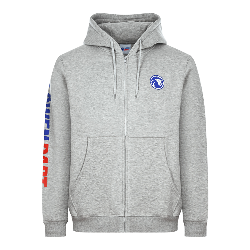 Bluza z kapturem zapinana na zamek Löwen Collection Hier ist der Löwen Kollektion Zip-Hoodie abgebildet. Der Hoodie hat einen Reißverschluss und gehört zur Löwen Kollektion.