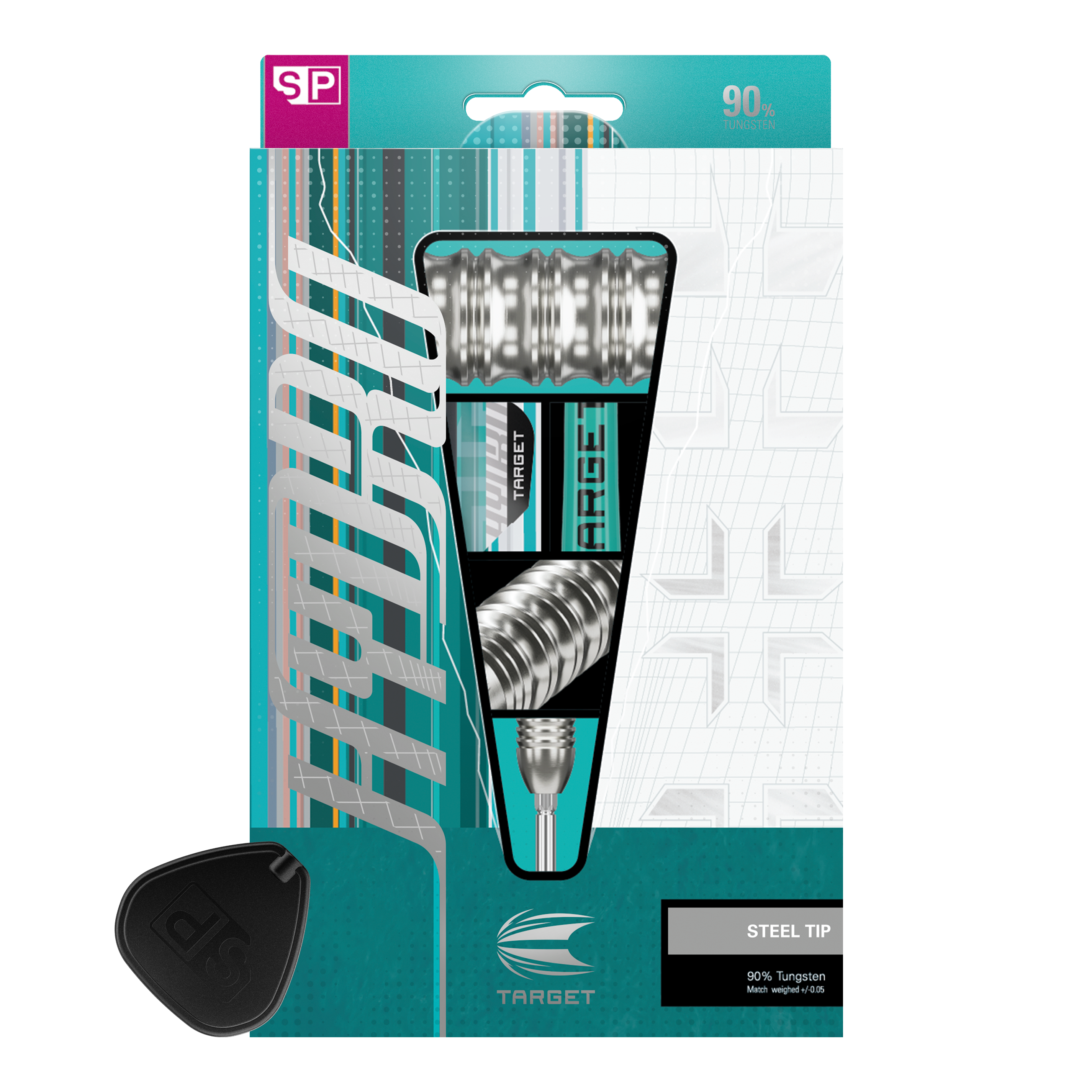 Target Hydro 02 Swiss Point Steeldarts Das Bild zeigt die Target Hydro 02 Swiss Point Steeldarts. Der Fokus liegt auf dem Design und der Verarbeitung der Darts.