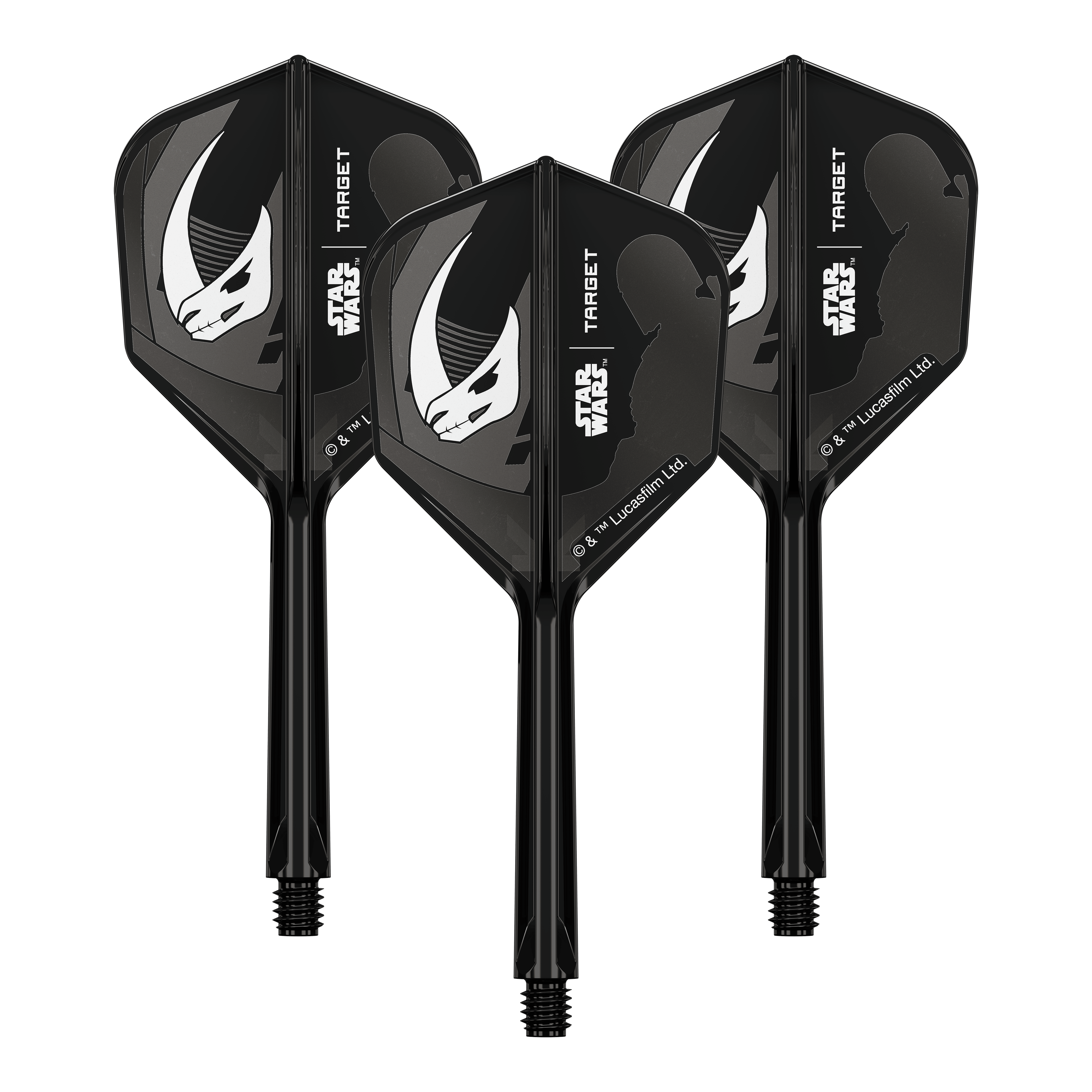 Zestaw Target Star Wars K-Flex Mandalorian No6 Flights Das Bild zeigt das Produkt '410625_Target_StarWars_K-Flex_Mandalorian_Armour_No6_Flights_33mm_2a'. Wahrscheinlich sind hier Mandalorian Armour Dart-Flights abgebildet.
