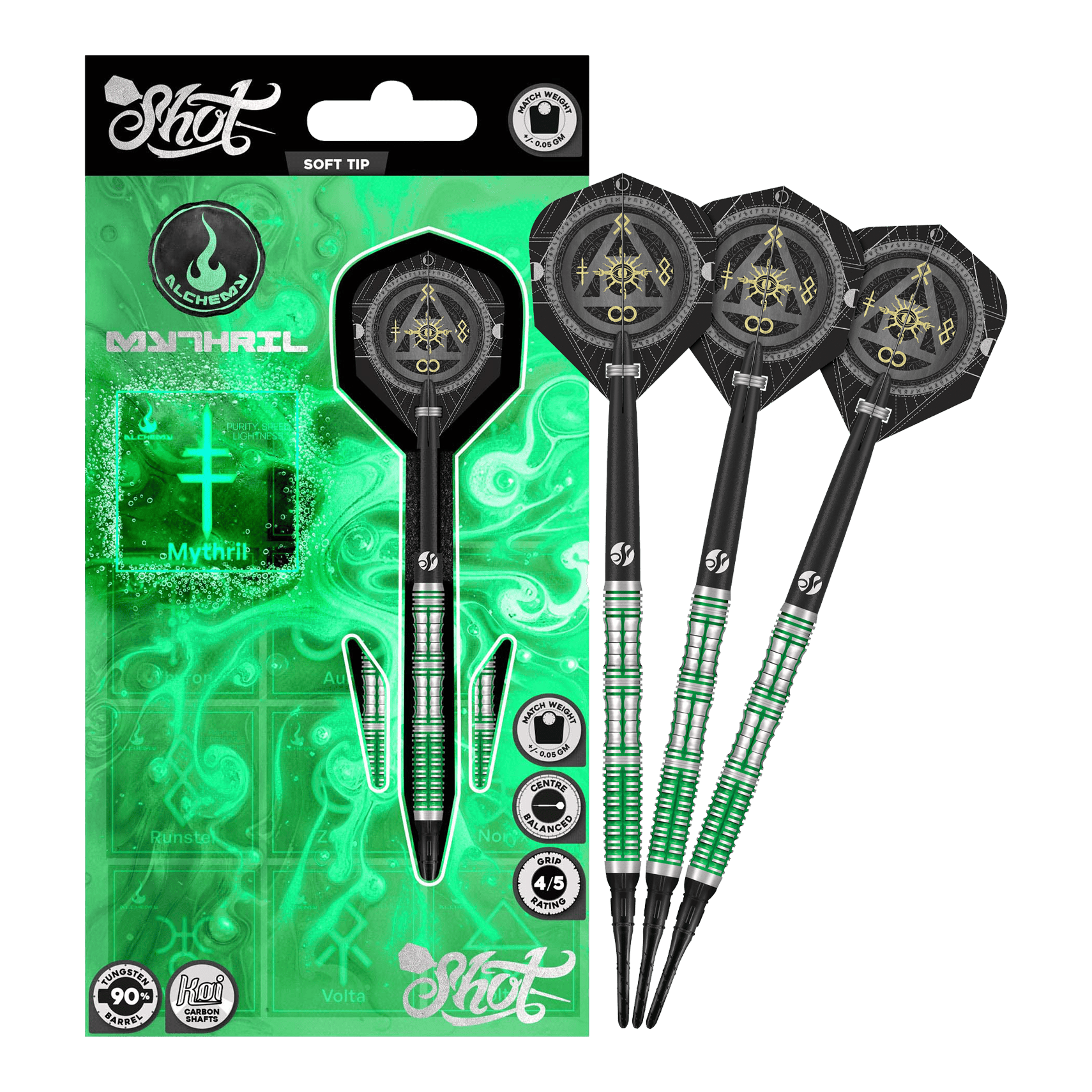 Shotki miękkie Mythril firmy Shot Alchemy - 20 g Abgebildet sind die Shot Alchemy Mythril Softdarts - 20g in voller Ansicht. Das Produkt wird komplett dargestellt.