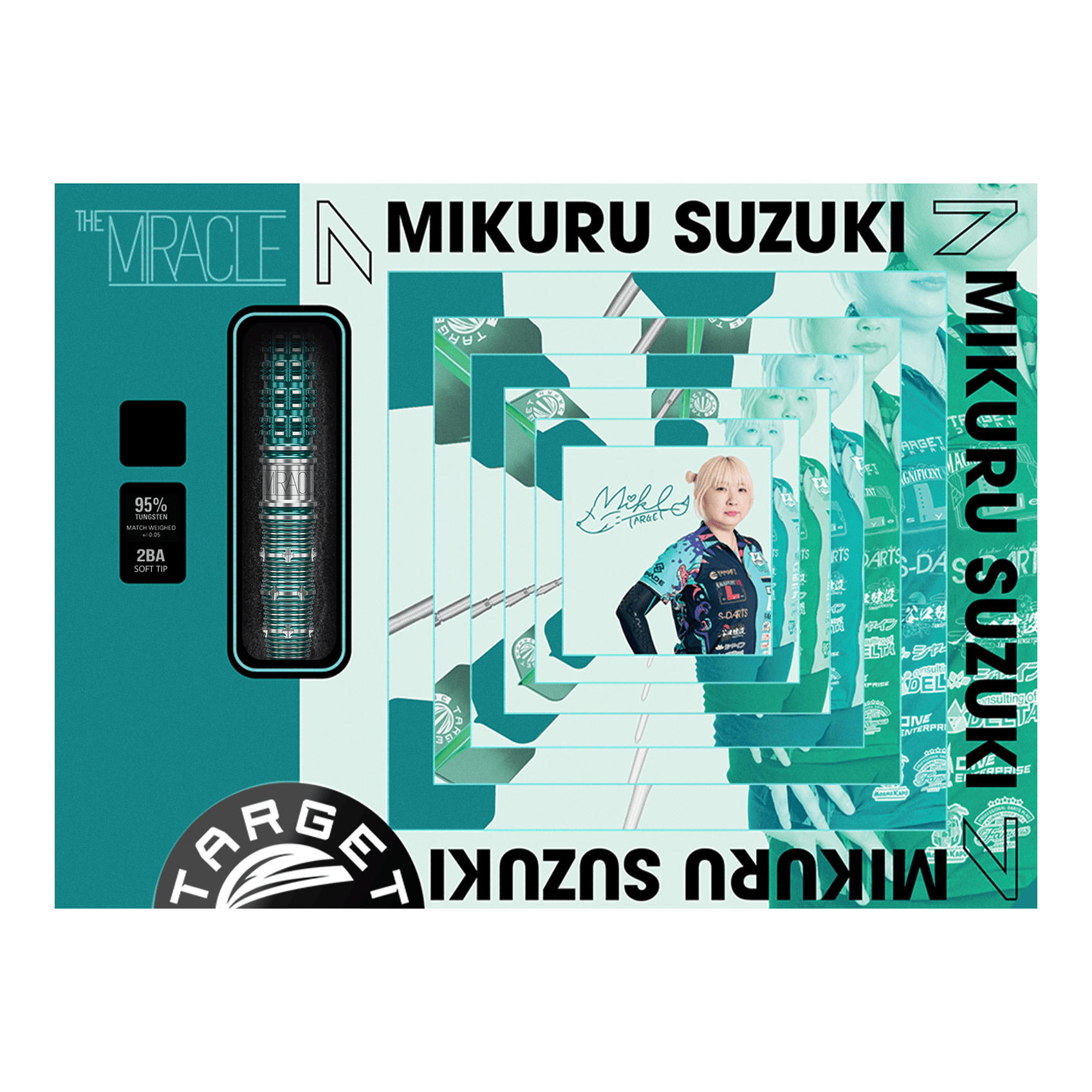 Target Japan Mikuru Suzuki The Miracle GEN7 Soft Darts - 21,5 g Abgebildet sind die Target Japan Mikuru Suzuki The Miracle GEN7 Softdarts - 21,5g. Diese Dartpfeile wurden für Mikuru Suzuki entworfen.