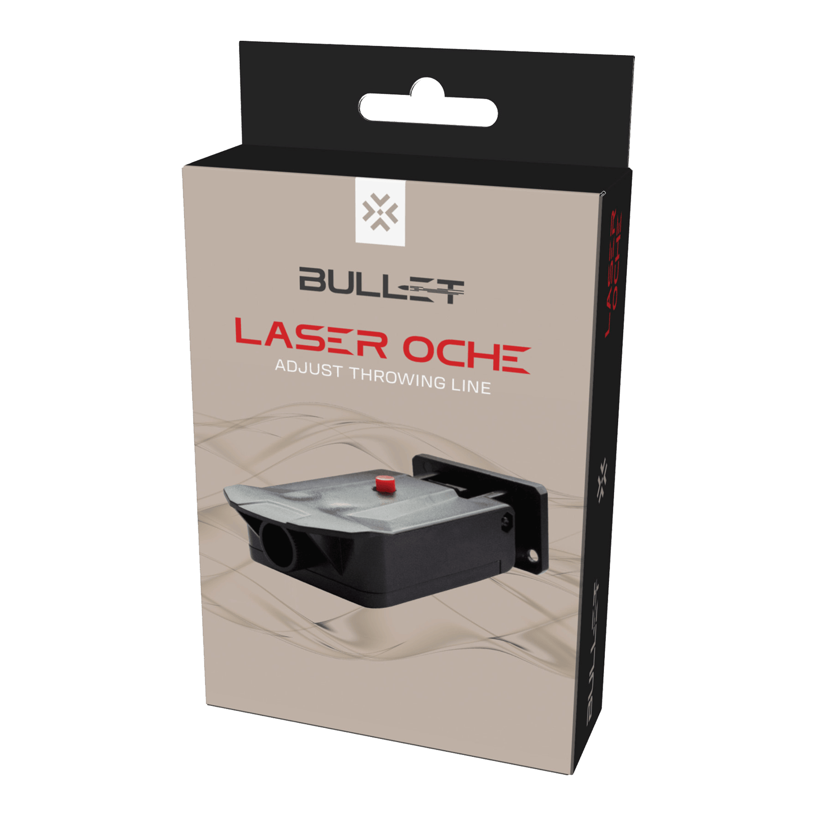 Dąb Laserowy Bullet Bullet Laser Oche zur Anzeige der Oche-Linie für Darts. Das Gerät erleichtert die Einhaltung der richtigen Abwurfdistanz.