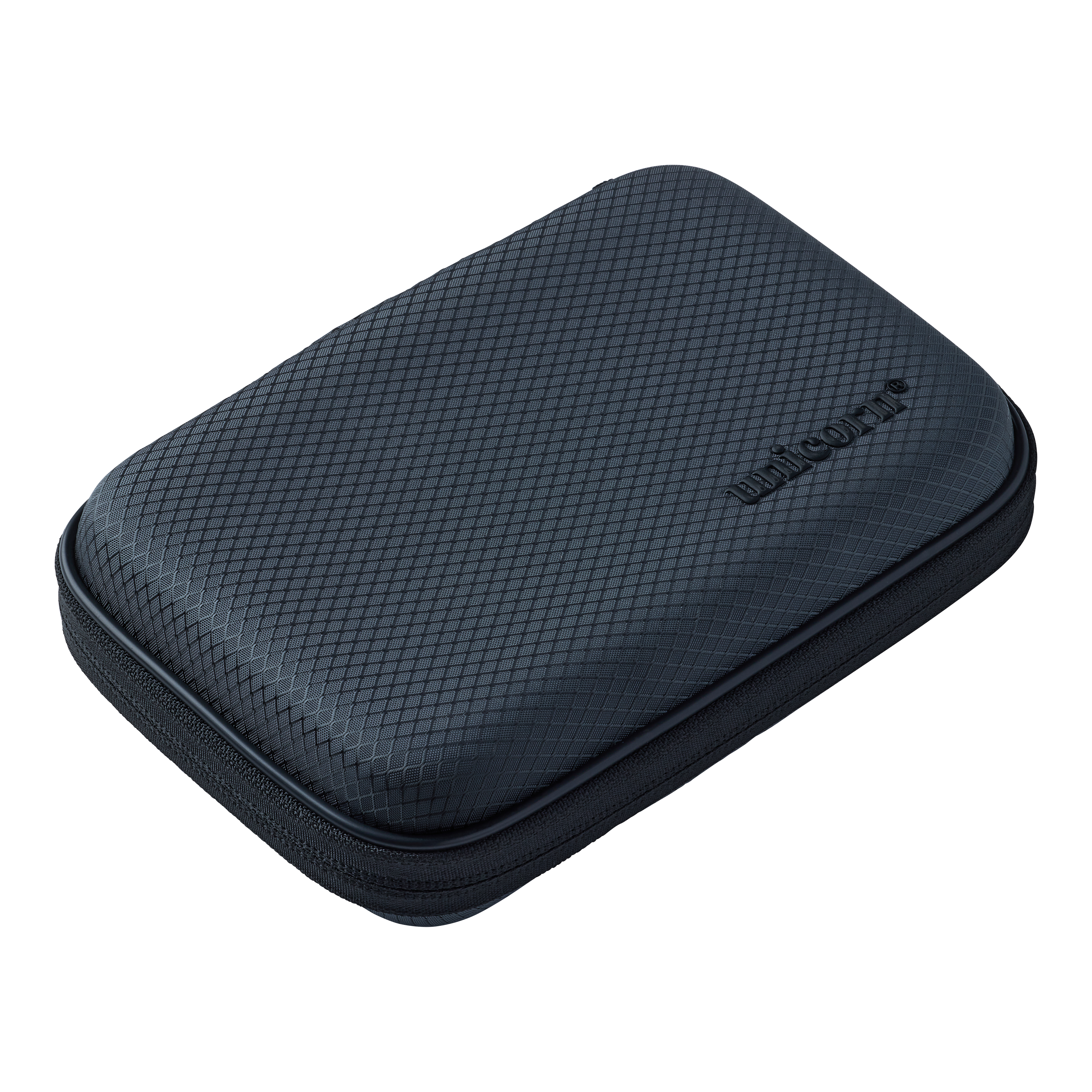 Abgebildet ist das Unicorn Vanguard Medium Dartcase in Grau. Es bietet ausreichend Platz für mittelgroßes Dartzubehör.