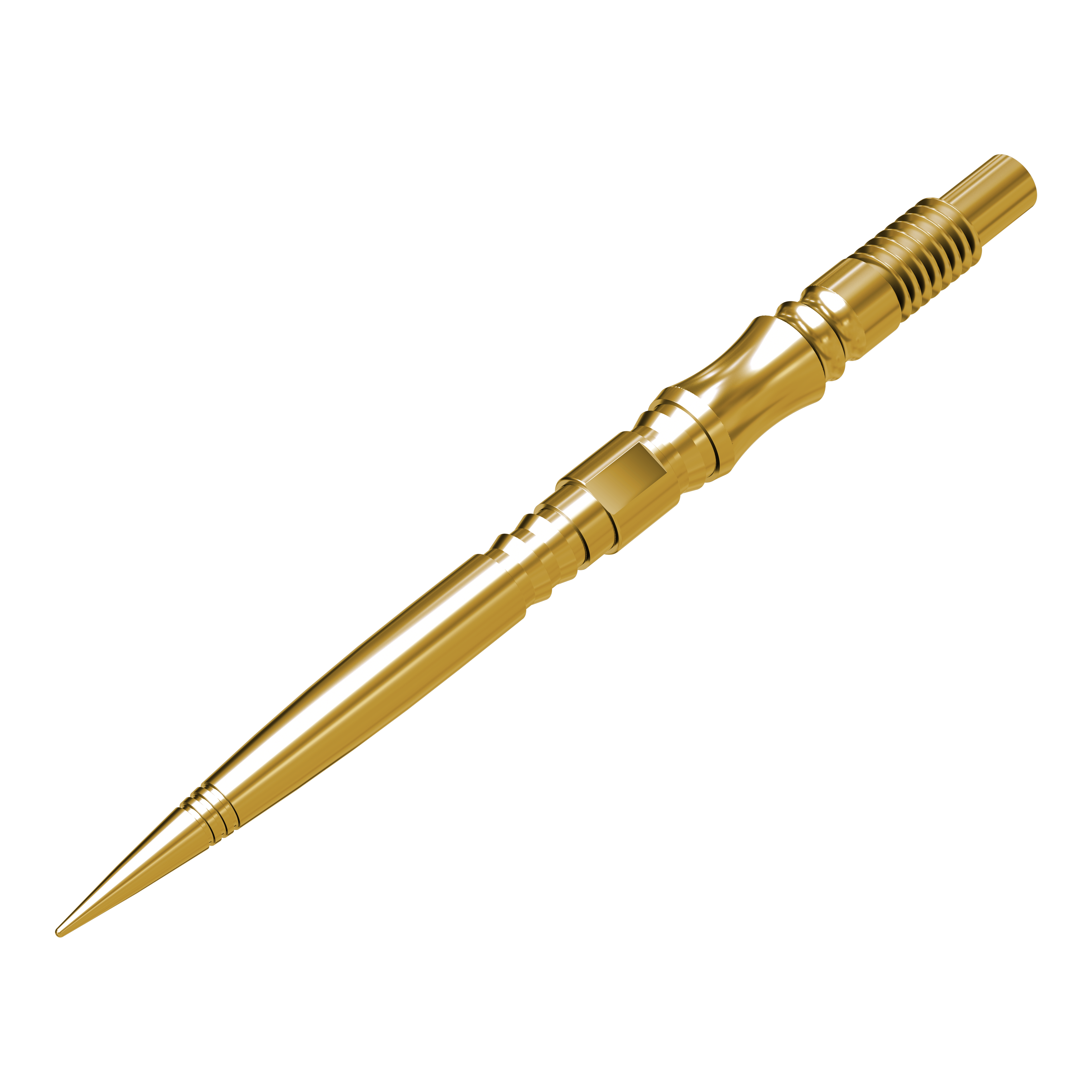 Końcówki do lotek Harrows Quick Point Axis Elite Series – złote Die Harrows Quick Point Axis Elite Series Dartspitzen in Gold werden hier präsentiert. Die Dartspitzen liegen in einer Reihe und zeigen ihre metallische Farbe.