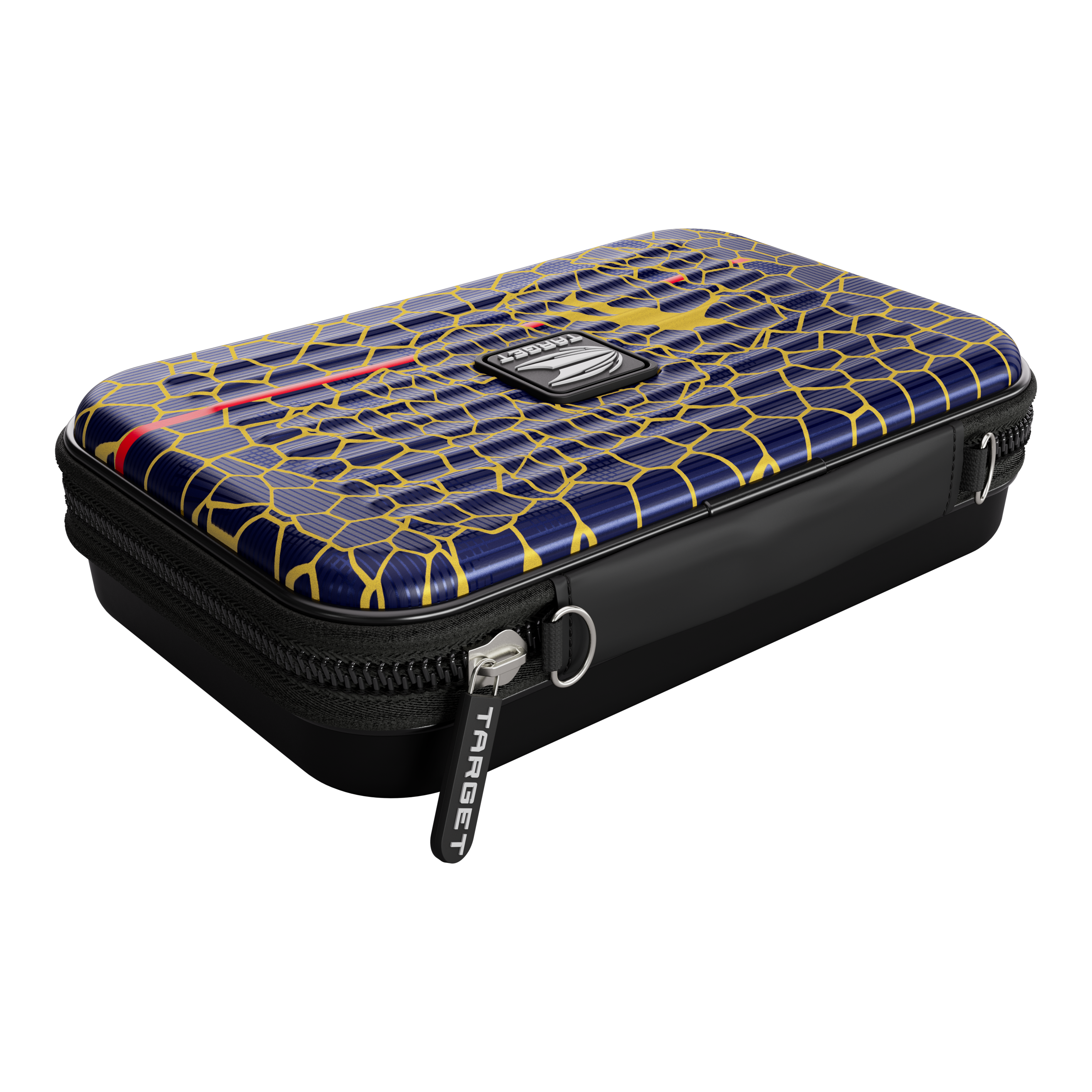 Etui na lotki Target Takoma Josh Rock XL Dies ist das Target Takoma Josh Rock XL Dartcase. Das Etui hat ein auffälliges Design mit blauen, gelben und roten Mustern sowie einem Reißverschluss.