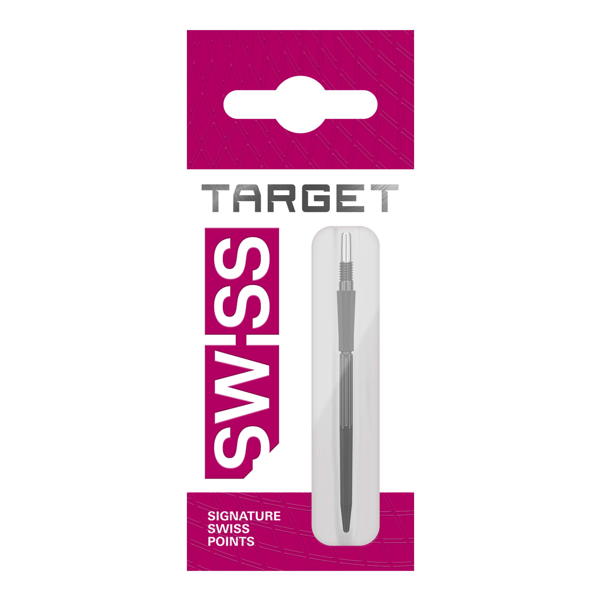 Groty do lotek Target Elysian Archetype 43 Swiss Point Steel – czarne Nahaufnahme eines Dartspitzen-Sets in Schwarz. Die Dartspitzen sind 42 mm lang und wurden wahrscheinlich unter dem Namen 'Target Elysian Archetype 43 SwissPoint' verkauft.