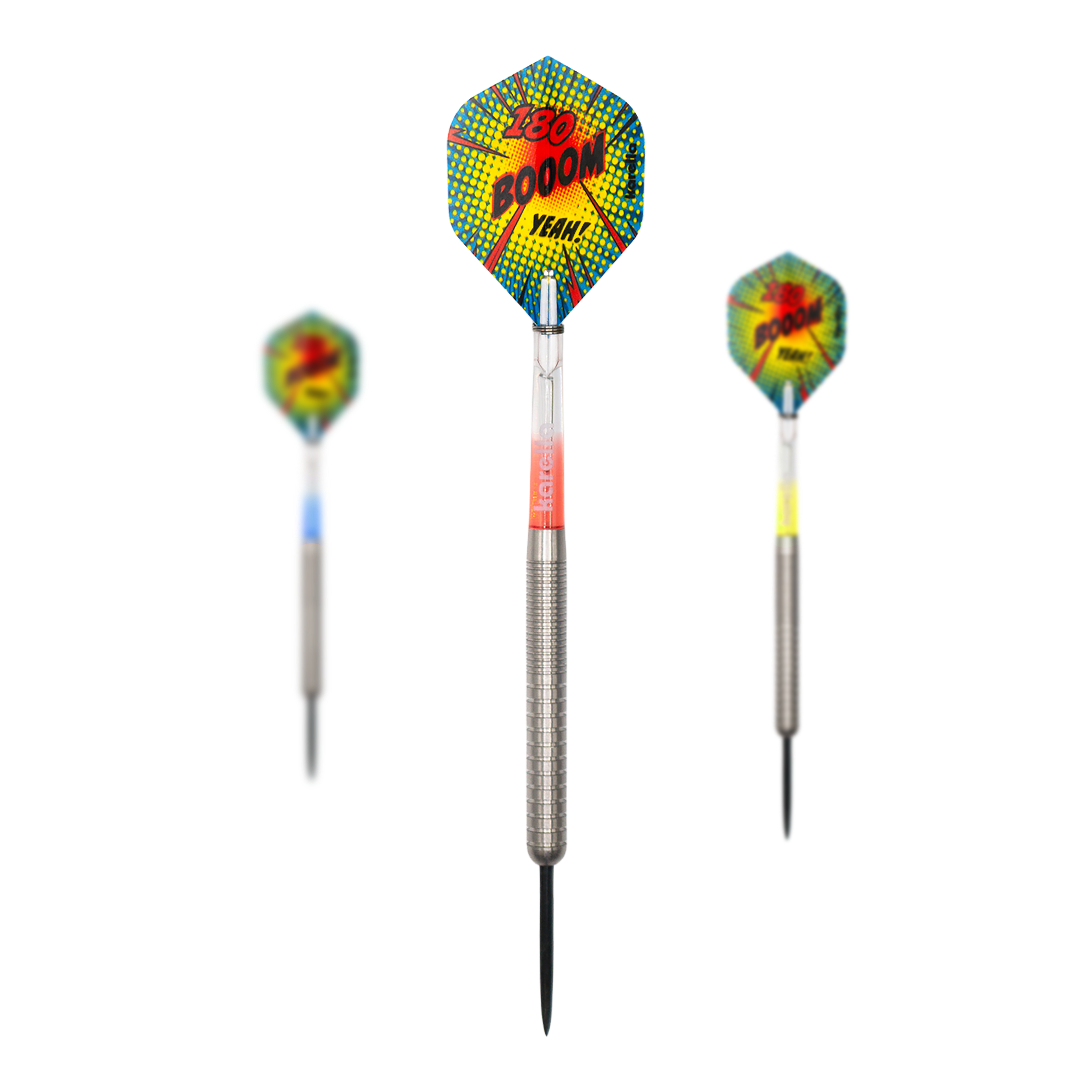 Karella Comic Line CL-1 stalowe lotki - 22g Dieses Bild zeigt die Karella Comic Line CL-1 Steeldarts mit einem Gewicht von 22g. Die Steeldarts sind für Dartsport-Enthusiasten geeignet.