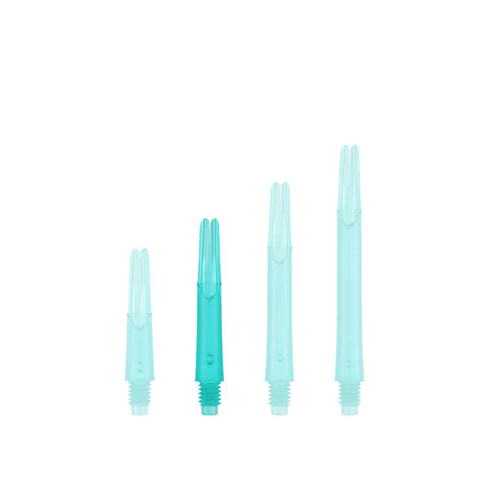 Wałki L-Style z blokadą prostą - Emerald Ein L-Style L-Shafts Locked Straight - Emerald 190 wird einzeln gezeigt. Der Pfeilschaft ist gerade und hat eine schlichte Oberflächenstruktur.
