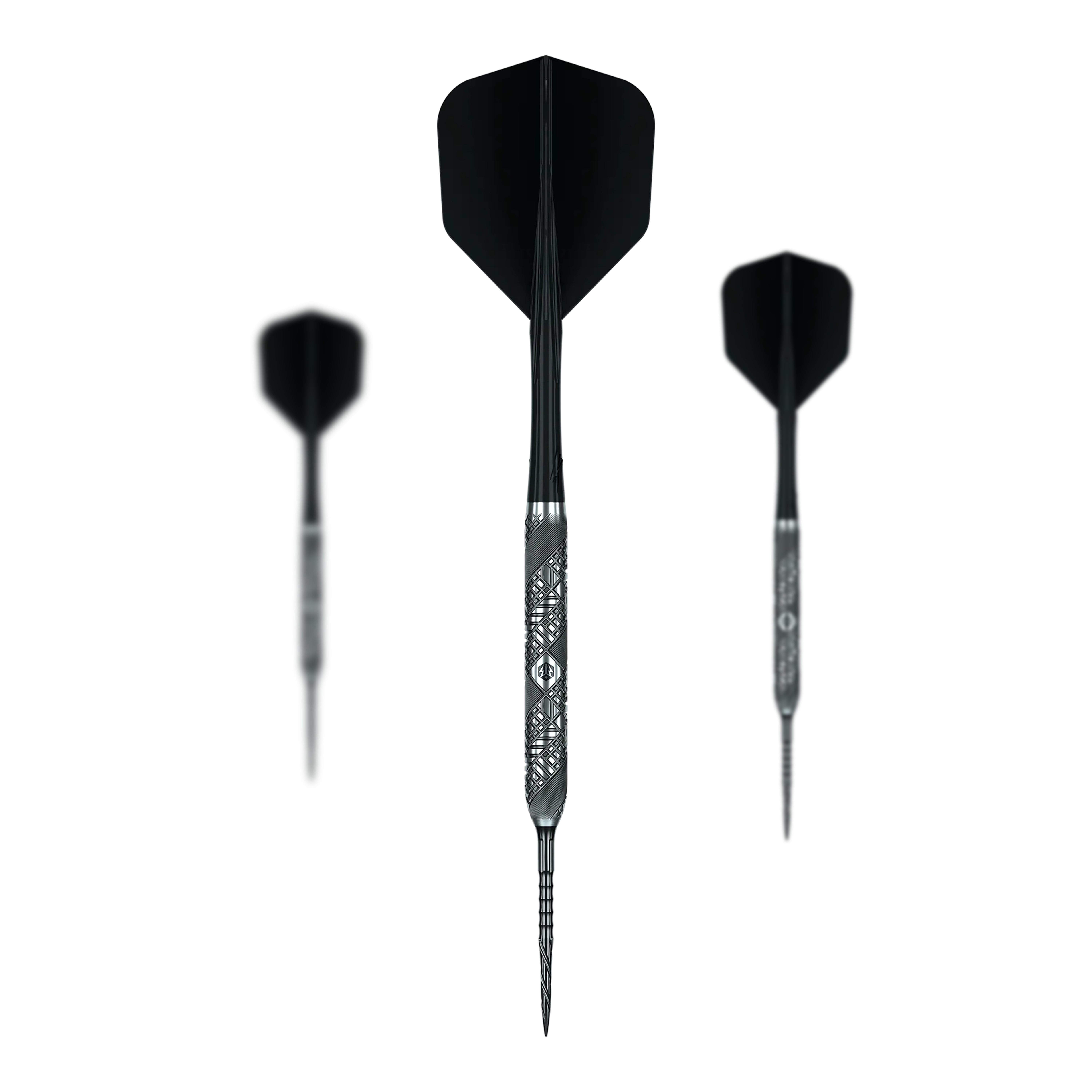 Abgebildet ist das Set Caliburn Halo H3 Steeldarts - 21,5g. Es enthält mehrere Steeldarts für den Dartsport.