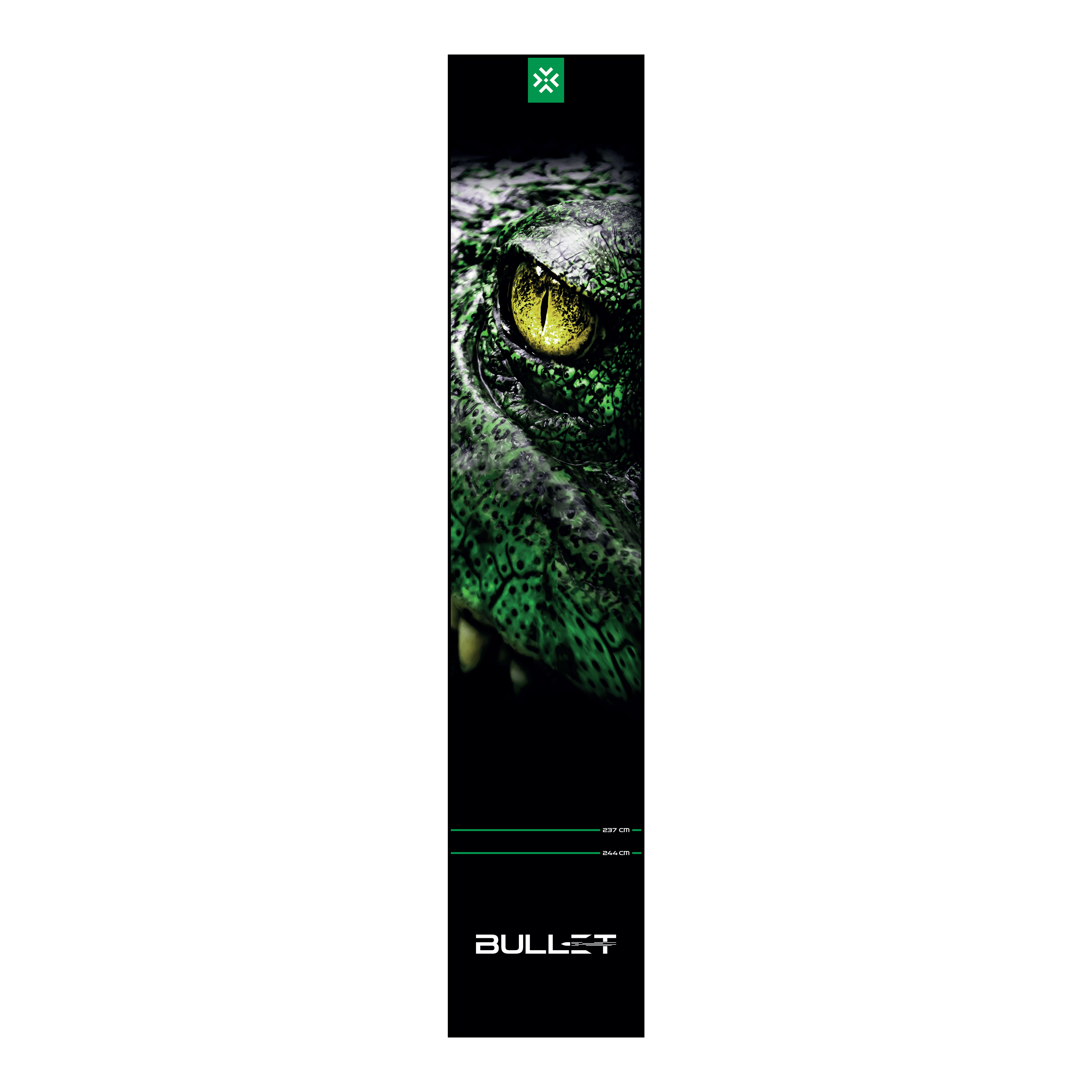 Mata do rzutek Bullet Gator Abgebildet ist die Bullet Gator Dartmatte. Sie dient als Schutzmatte beim Darts und zeigt wichtige Spielfeldmarkierungen.