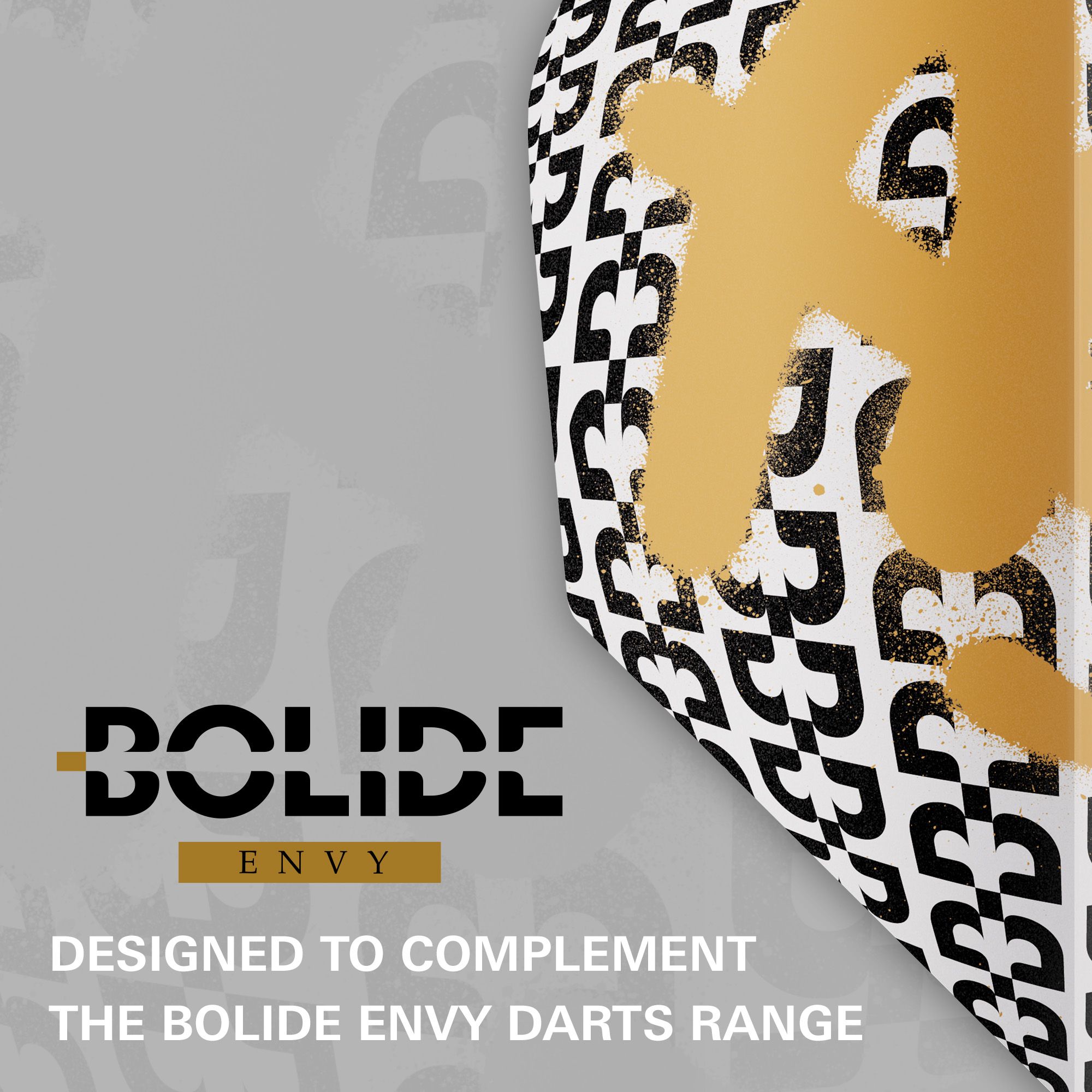 Gezeigt werden die Target Pro Ultra Bolide Envy No6 Flights im Set mit drei Stück. Die Flights sind Zubehör für Dartpfeile.