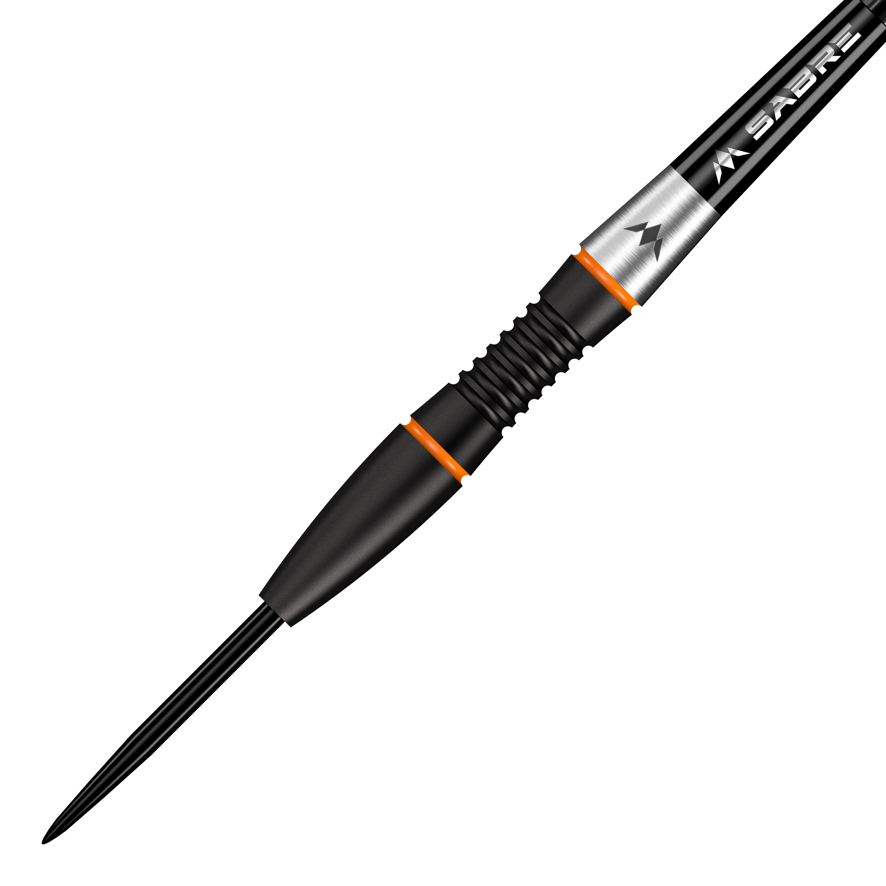 Mission Horizon Black PVD Orange Steeldarts werden gezeigt. Das Bild stellt die spezielle Farbgebung und das Design dar.