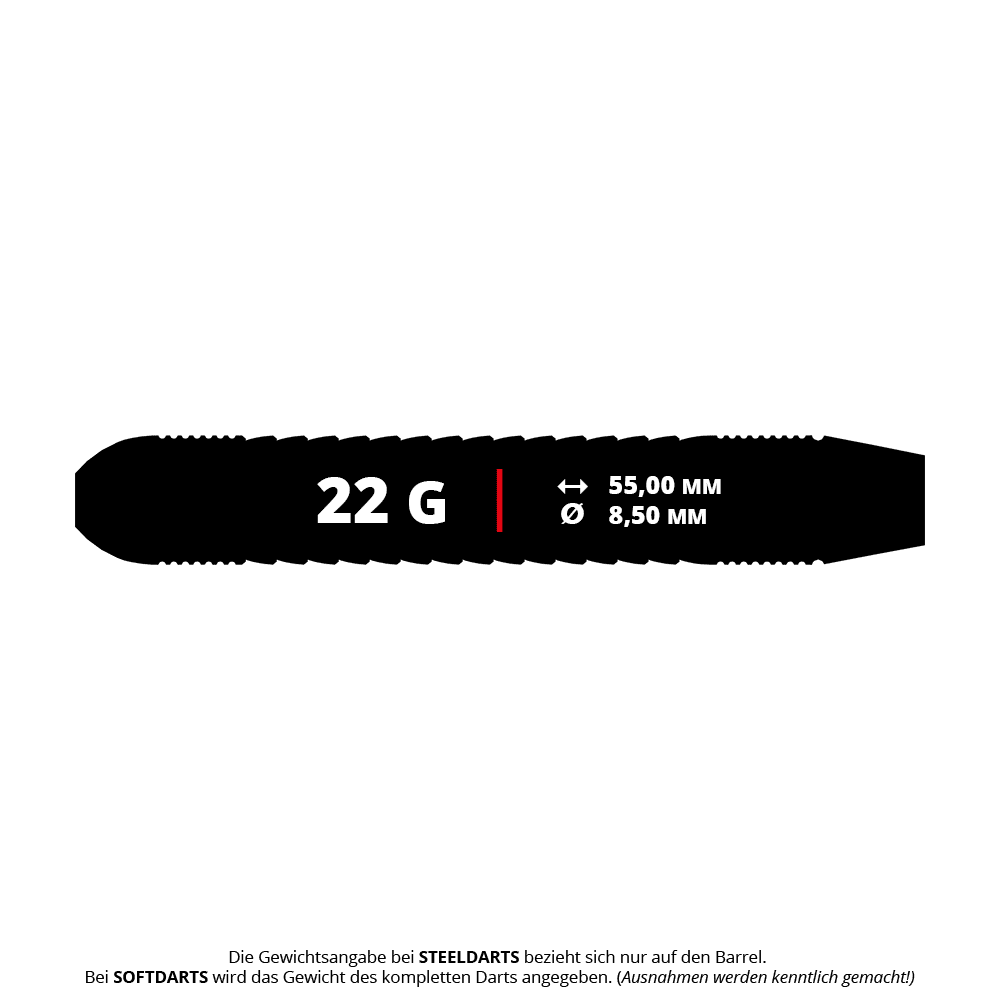 Lotki Bullet Gator Brass Steel Darts - 22g Das Foto zeigt die Bullet Gator Brass Steeldarts - 22g. Diese Steeldarts bestehen aus Messing und wiegen 22 Gramm.