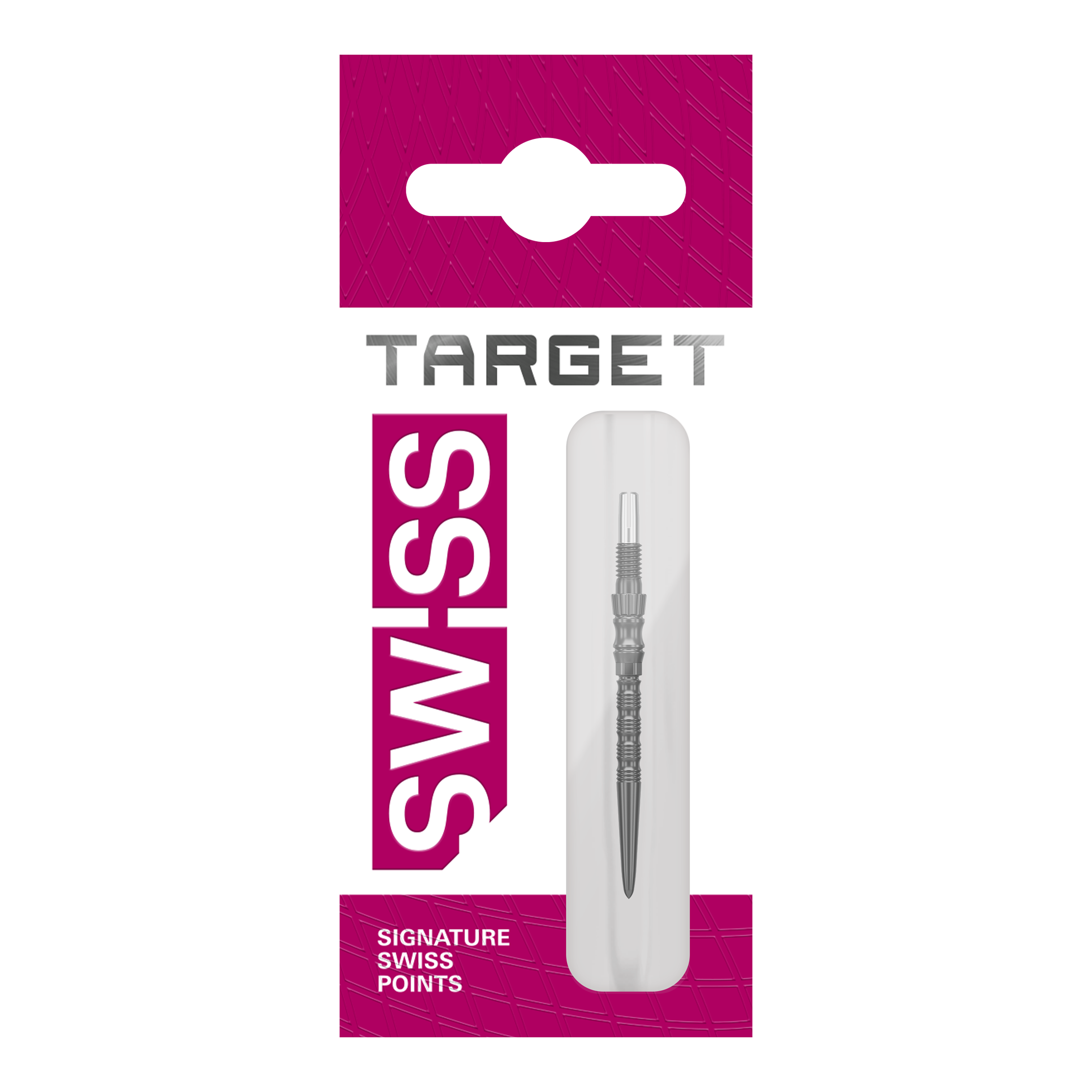 Stalowe groty do lotek Target Signature Swiss Point TRB – czarne Abgebildet sind schwarze Dartspitzen mit einer Länge von 30mm. Das Foto zeigt vermutlich drei einzelne Spitzen als Dart Zubehör.