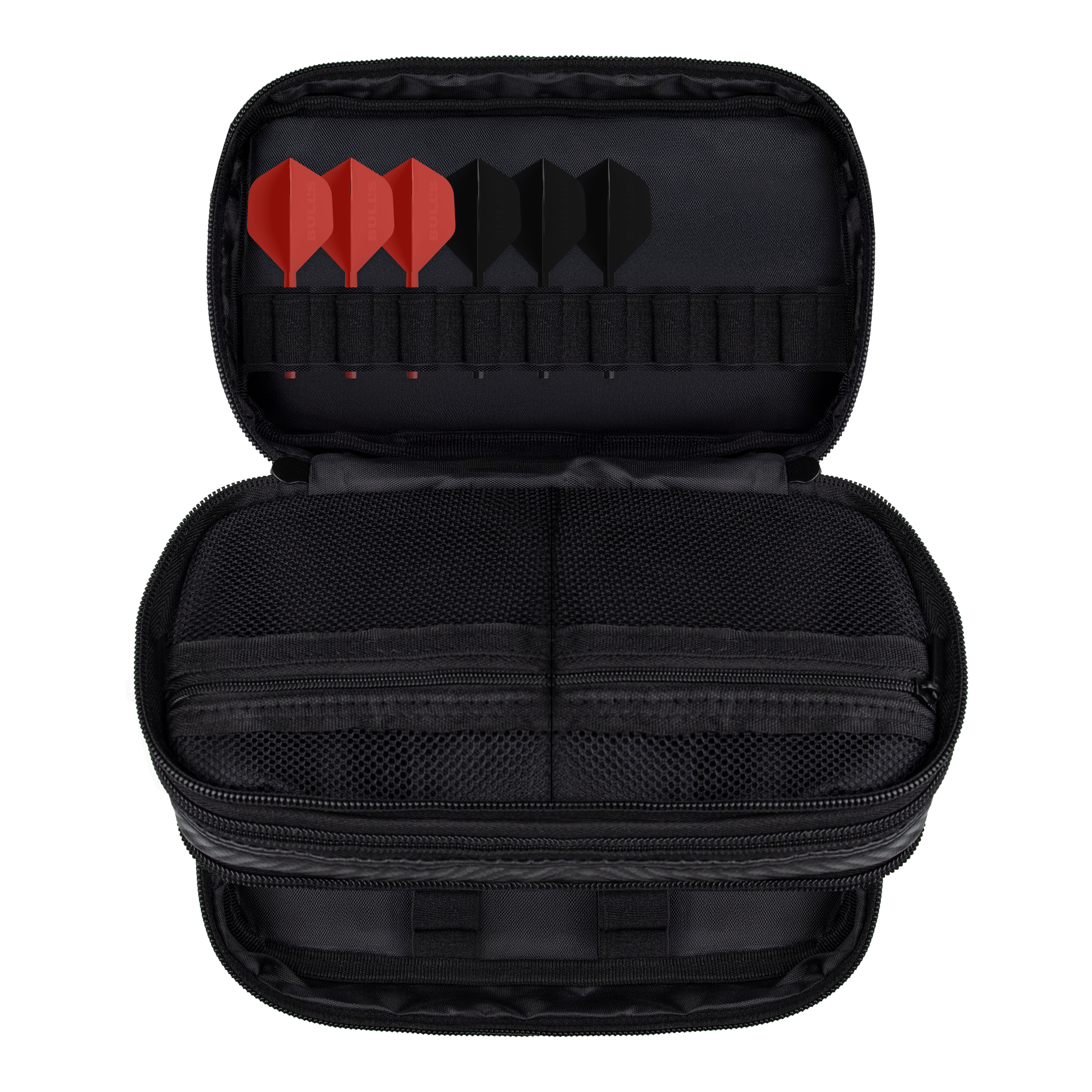 Portfel Bulls NL Carbon Das Bild zeigt das Bulls NL Carbon Wallet. Dieses Produkt ist eine praktische Aufbewahrung für Darts und Zubehör.