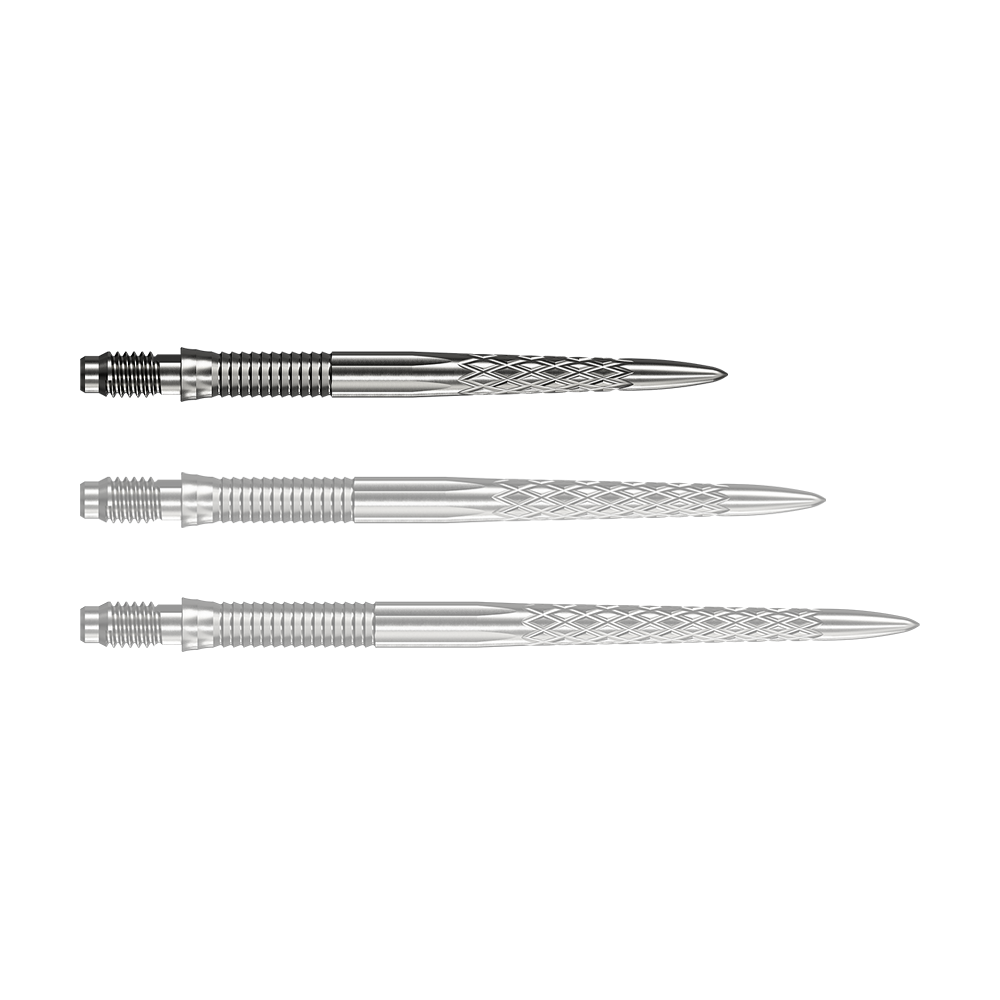 Końcówki do lotek Mission R2.5 Rapid Point DSX – srebrne Abgebildet ist eine einzelne Mission R25 Rapid Point DSX Dartspitze in Silber mit 30mm Länge. Sie wird häufig für Präzision und Haltbarkeit beim Dartspielen verwendet.