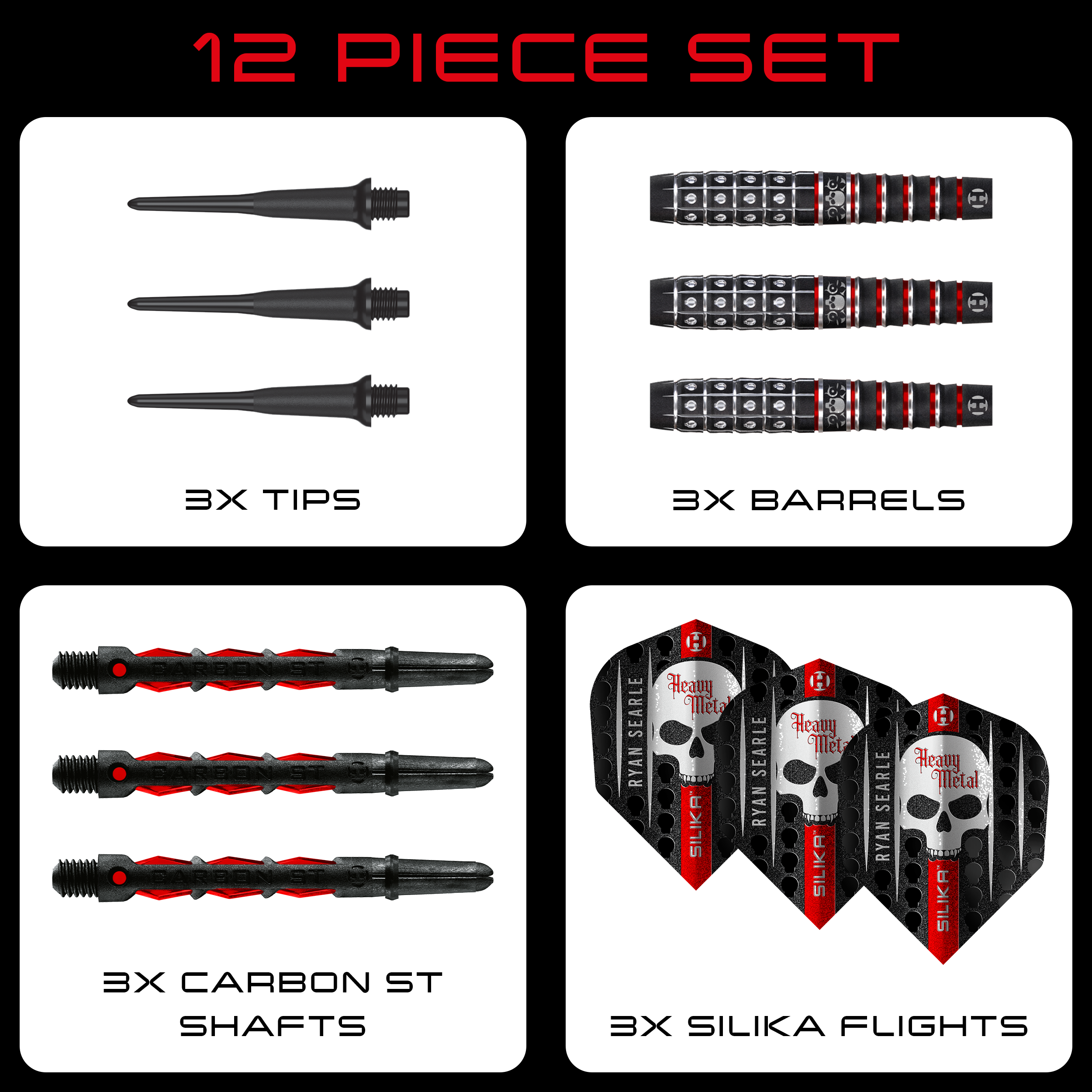 Miękkie lotki Harrow's Ryan Searle Series 3 Abgebildet sind die Harrows Ryan Searle Series 3 Softdarts. Die Darts zeichnen sich durch ihr spezielles Design aus.