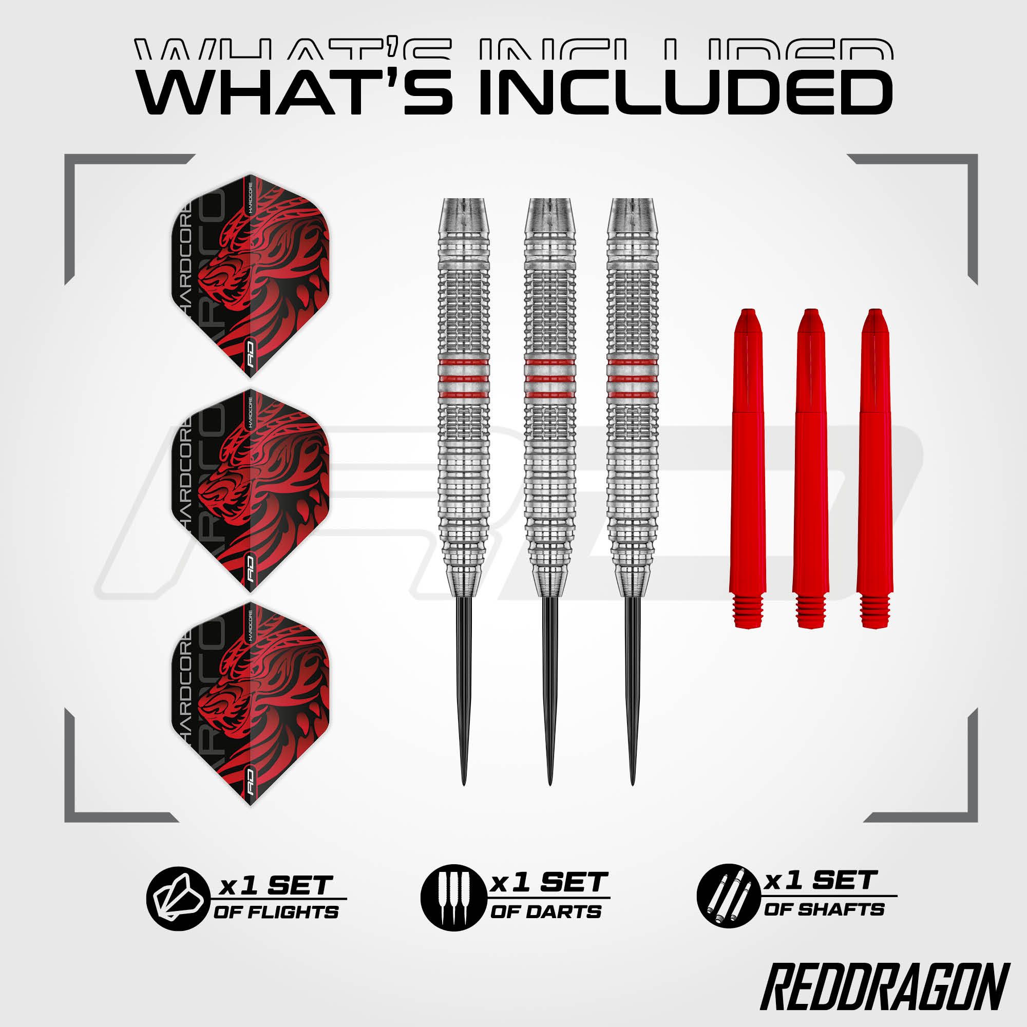 Lotki Red Dragon Jonny Clayton Brass Steel Darts - 21 g Dieses Bild zeigt die Red Dragon Jonny Clayton Brass Steeldarts - 21 g. Die Darts bestehen aus Messing und wiegen 21 Gramm.