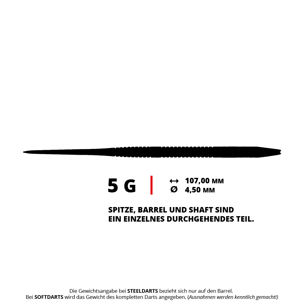 Die Abbildung zeigt die Caliburn TTD Complete Titanium T1 Rainbow Steeldarts - 5g. Diese Darts zeichnen sich durch ein buntes Titan-Design aus.