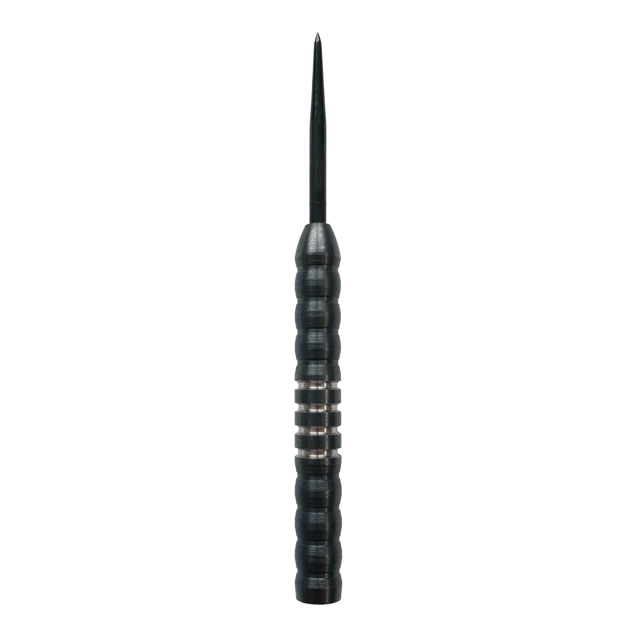 Stalowe beczki do rzutek McDart Midnight V1 Das Bild zeigt den McDart Midnight V1 Steeldart Barrel. Der Barrel ist schwarz und hat eine gerillte Oberfläche für besseren Halt.