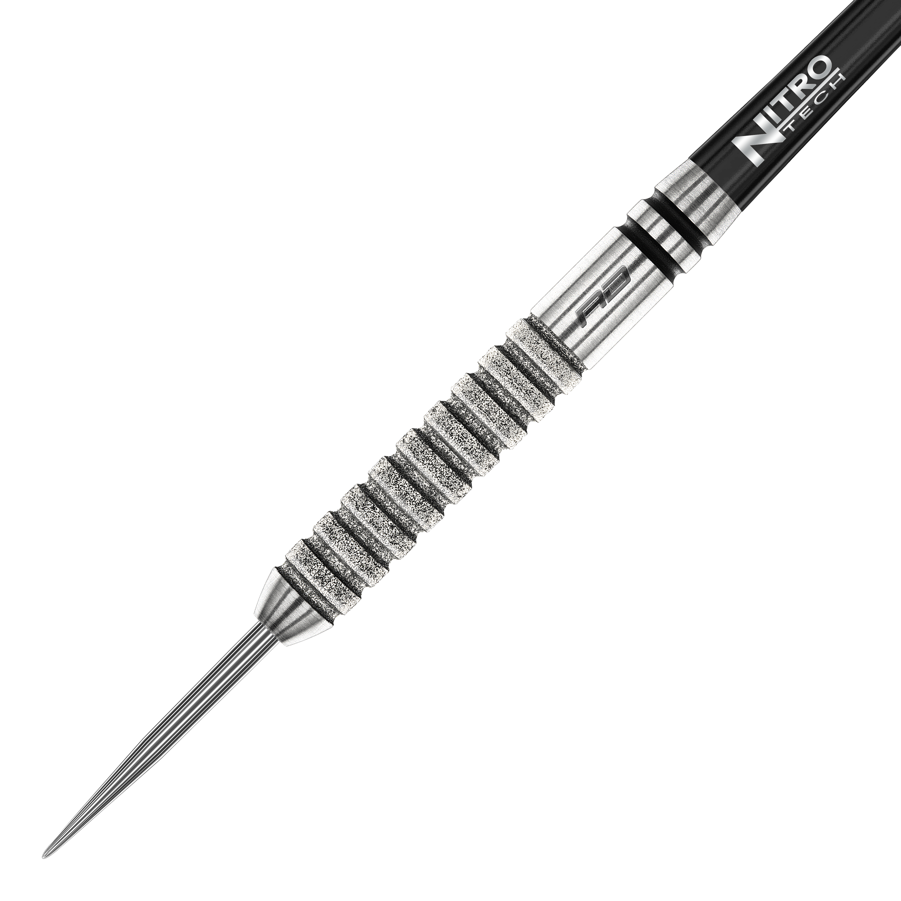 Dies ist der Red Dragon Gian Van Veen Tour Edition Steeldart mit einem Gewicht von 22g. Der Dart hat eine silberne, geriffelte Oberfläche und eine scharfe Spitze.