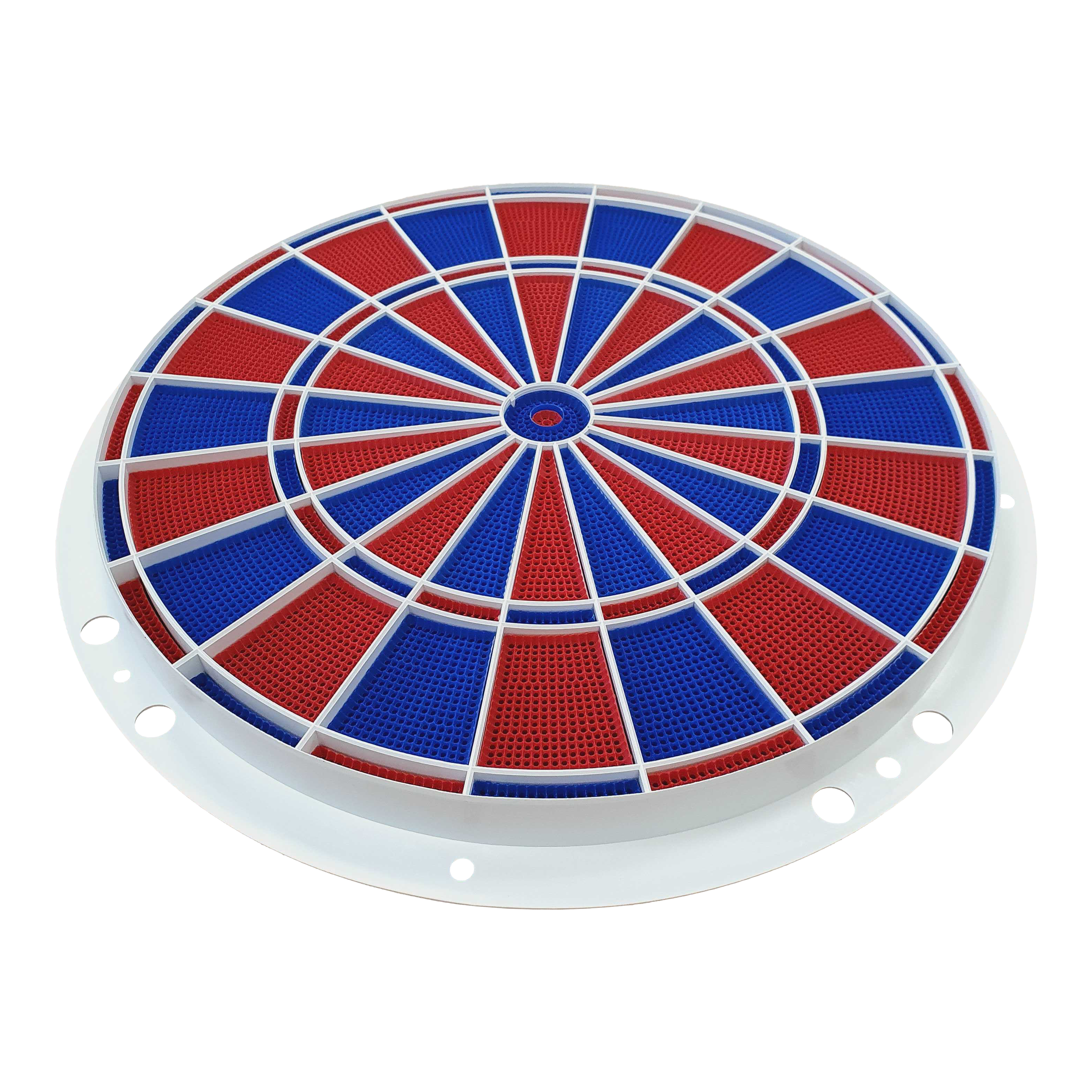 Części zamienne Löwen Dart 82 segmenty i zestaw pająków Das Bild zeigt ein rundes Dart-Segment- und Spider-Set in den Farben Blau und Rot. Es handelt sich um ein Ersatzteil für elektronische Dartscheiben, Modell Löwen Dart 82er.